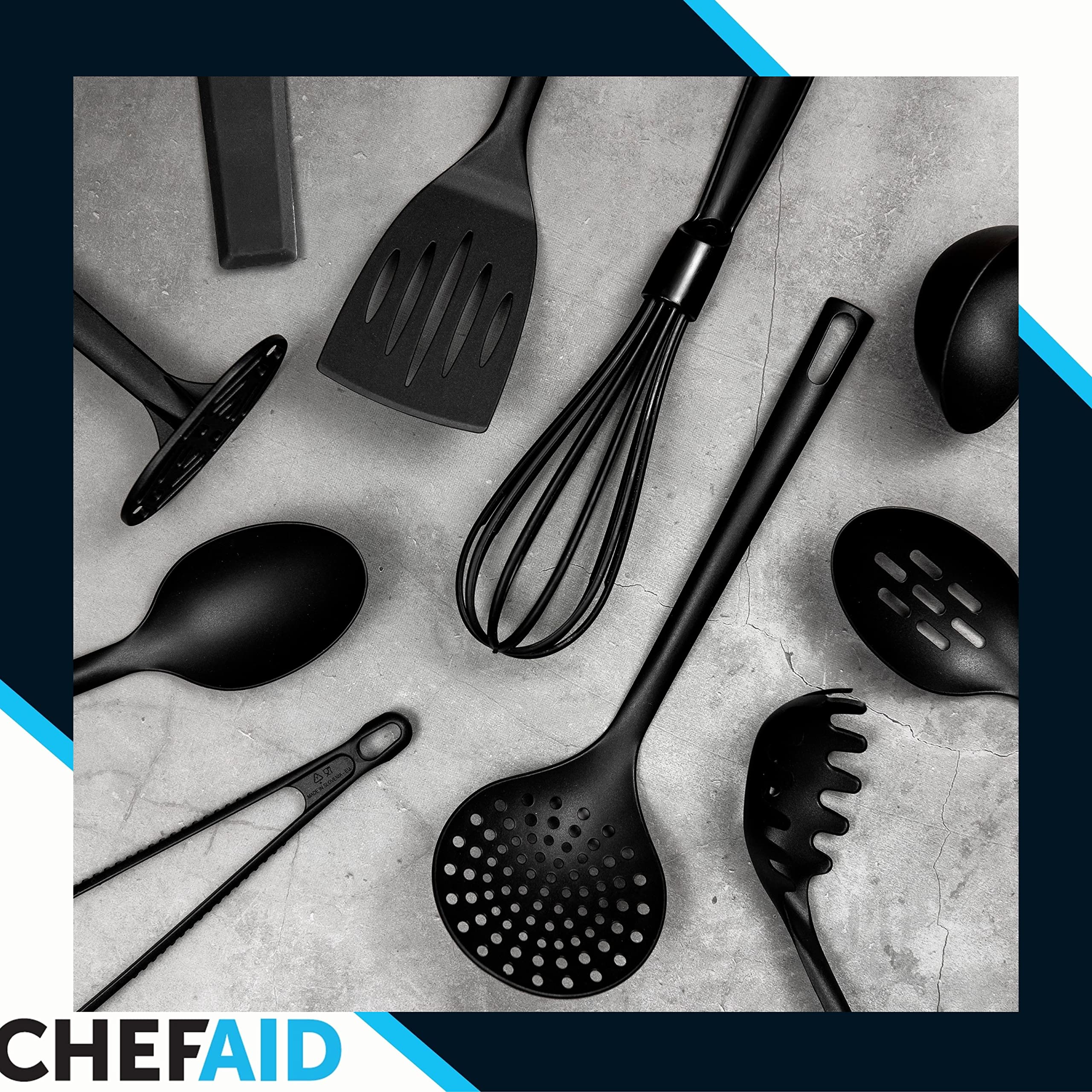 Chef Aid Nylon Masher - BPA Free, Non-Scratch for Non-Stick Cookware | Black | 30.5 cm 4