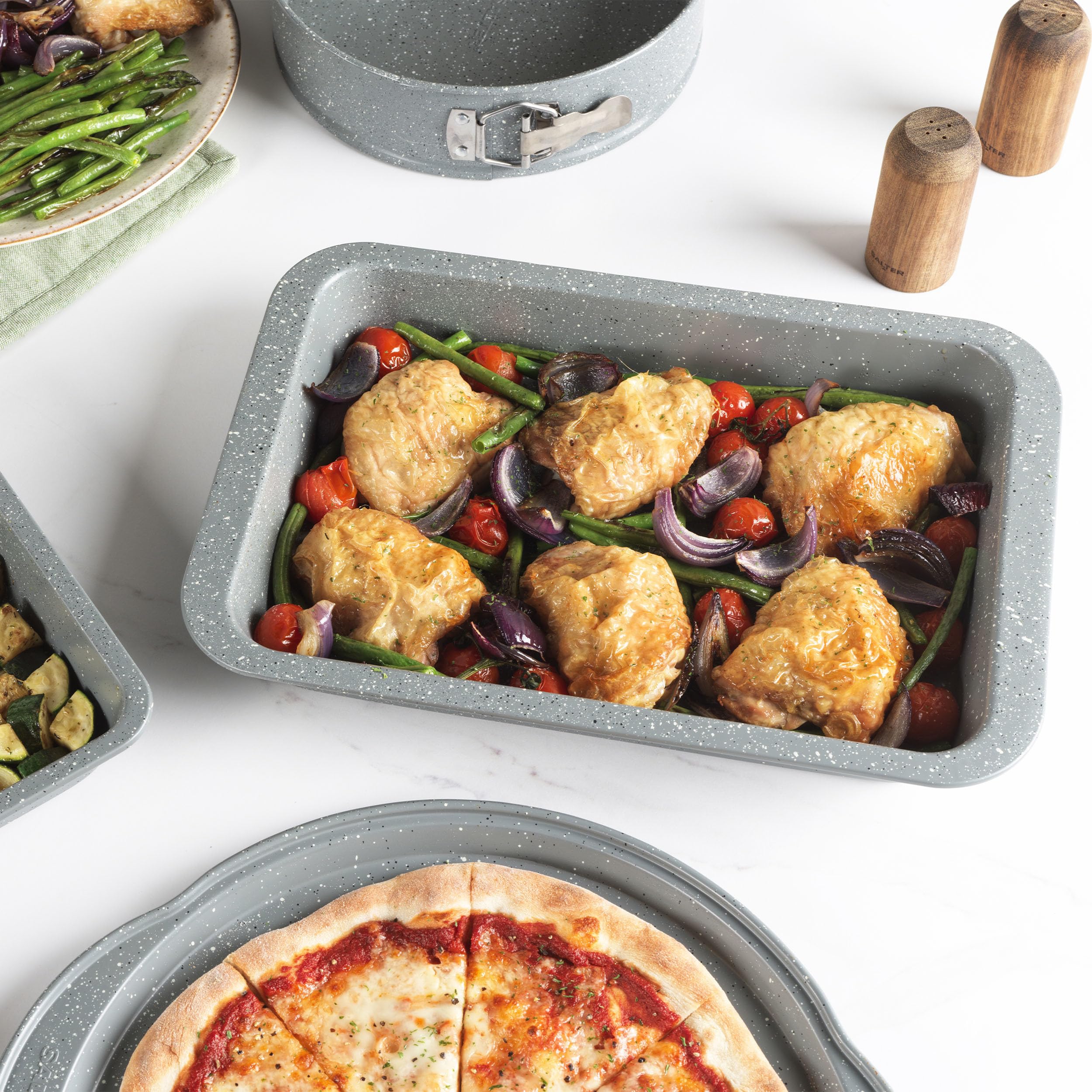 Salter Marblestone 3-Piece Baking Set - Non-Stick Carbon Steel Trays, Oven Safe to 220°C 5