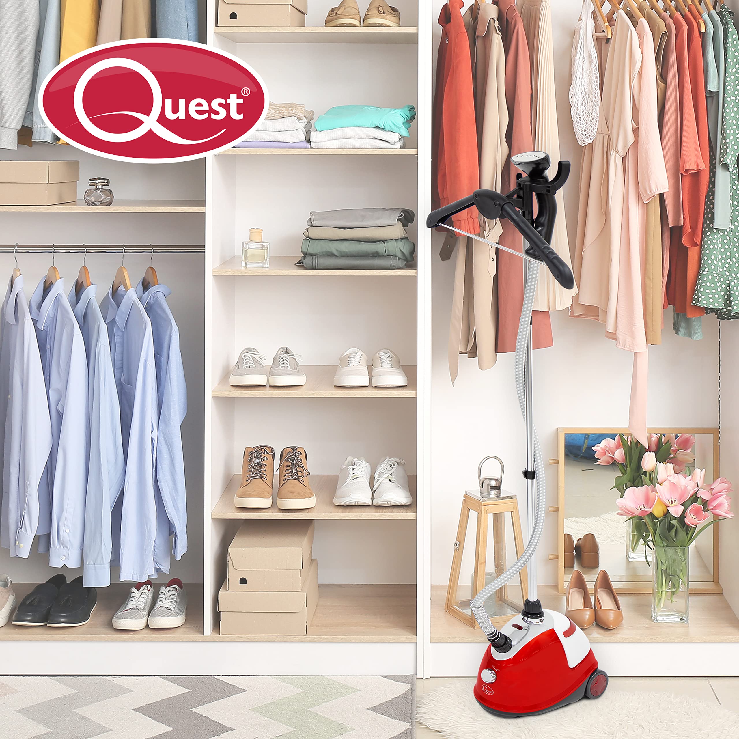Quest 42320 Upright Garment Steamer - 1800W Power | 1800ml Tank | 45s Heat Up 2