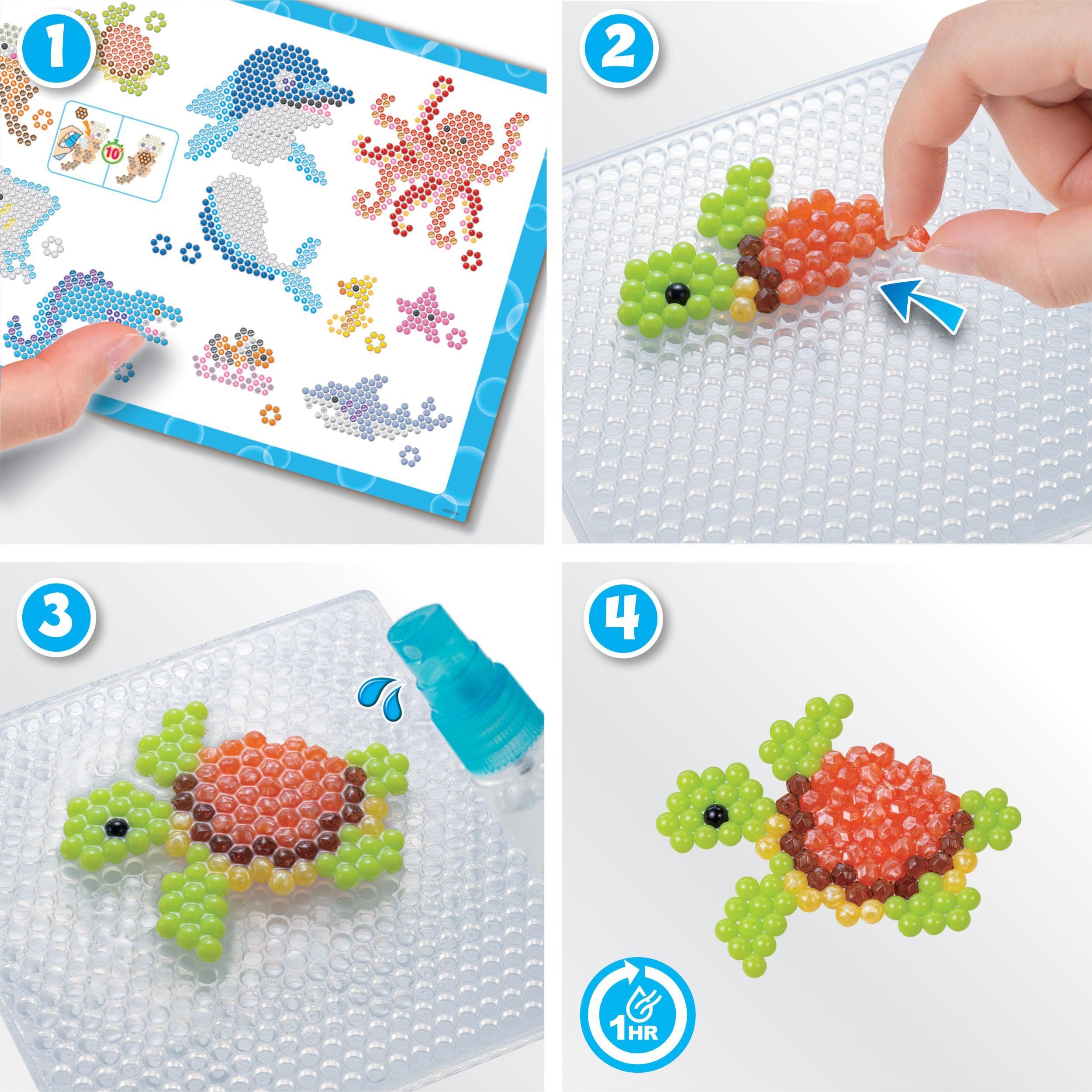 Aquabeads Ocean Splash Scene Beading Kit - 1500 Beads, 29 Colors | Ages 4+ 3