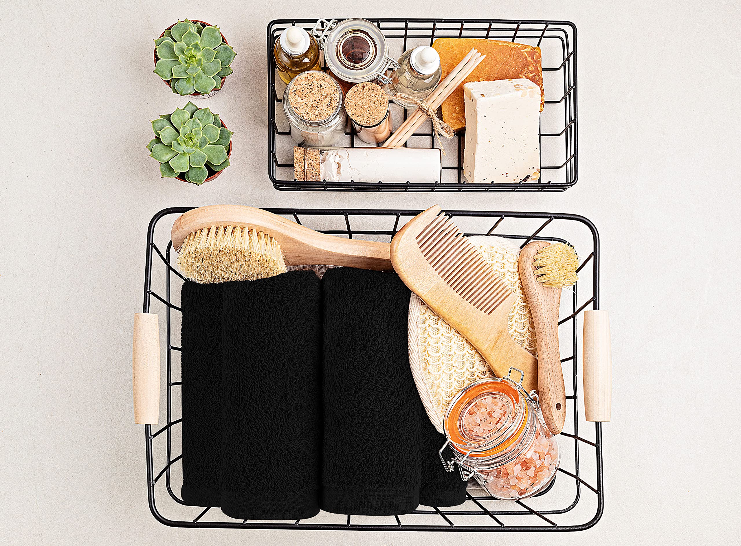 Utopia Towels 100% Ring Spun Cotton Washcloths Set - Black, 12 Pack, 12x12 Inches 9