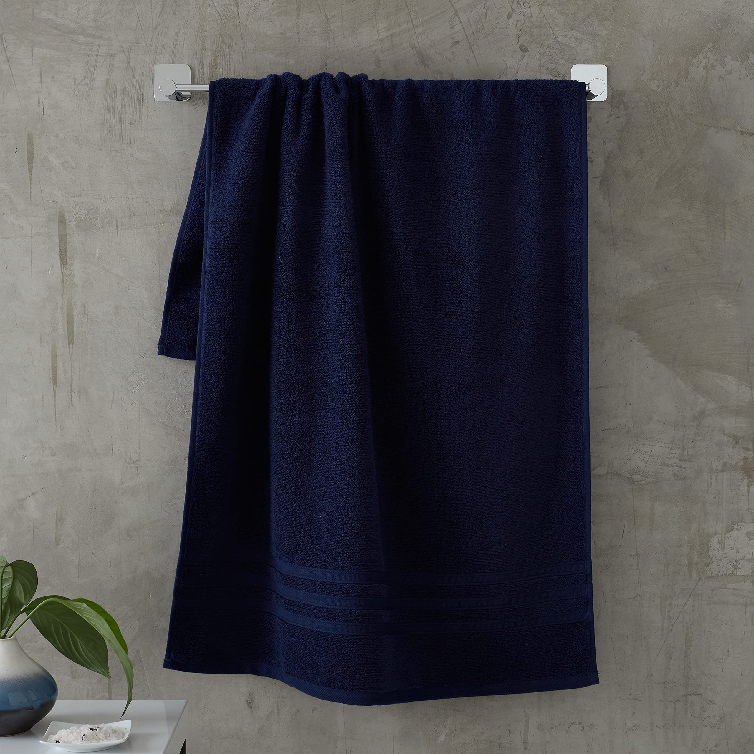 Catherine Lansfield Zero Twist Cotton Hand Towel - 50x85cm | Navy Blue | OEKO-TEX Certified