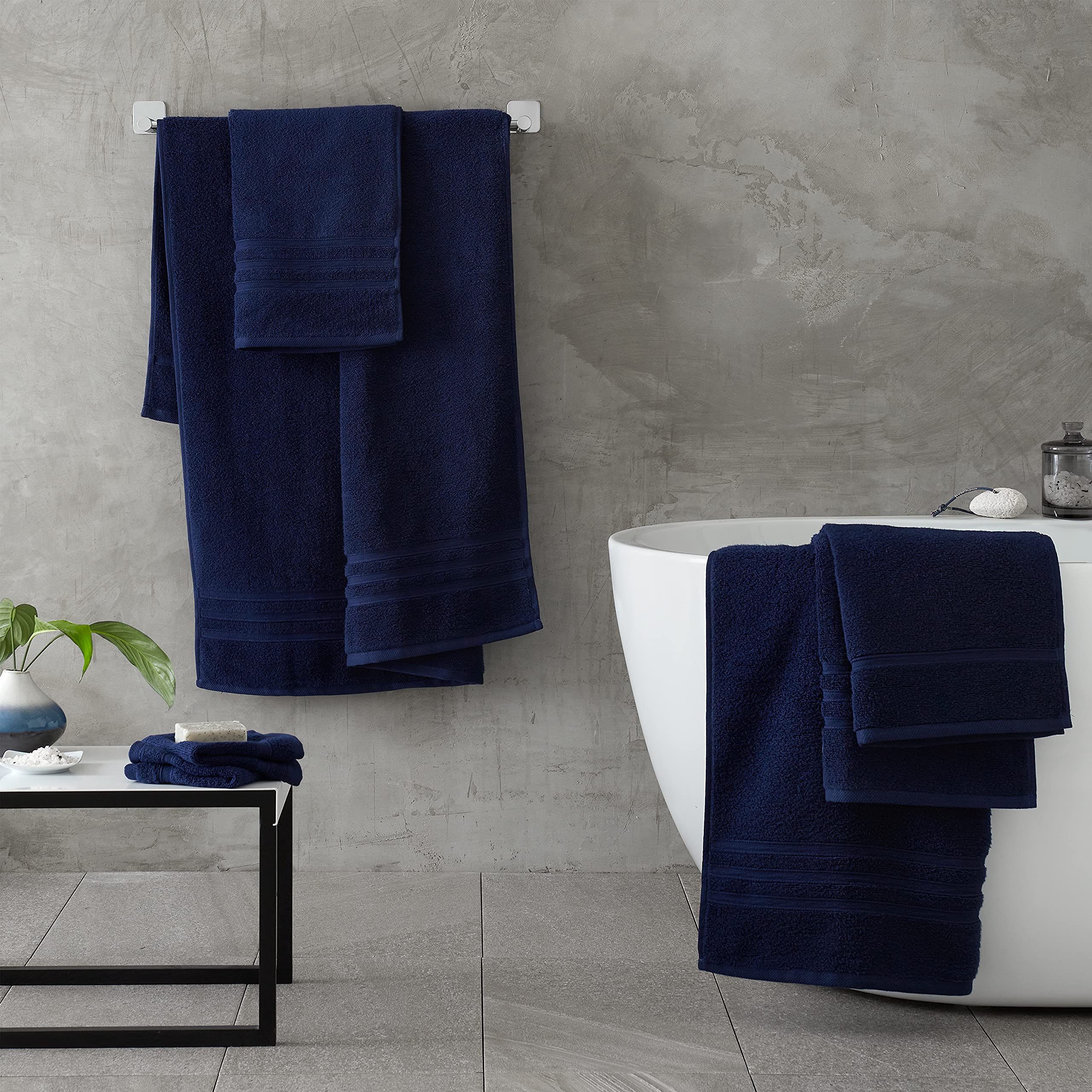 Catherine Lansfield Zero Twist Cotton Face Cloth Pair | 30x30cm | Navy Blue 4