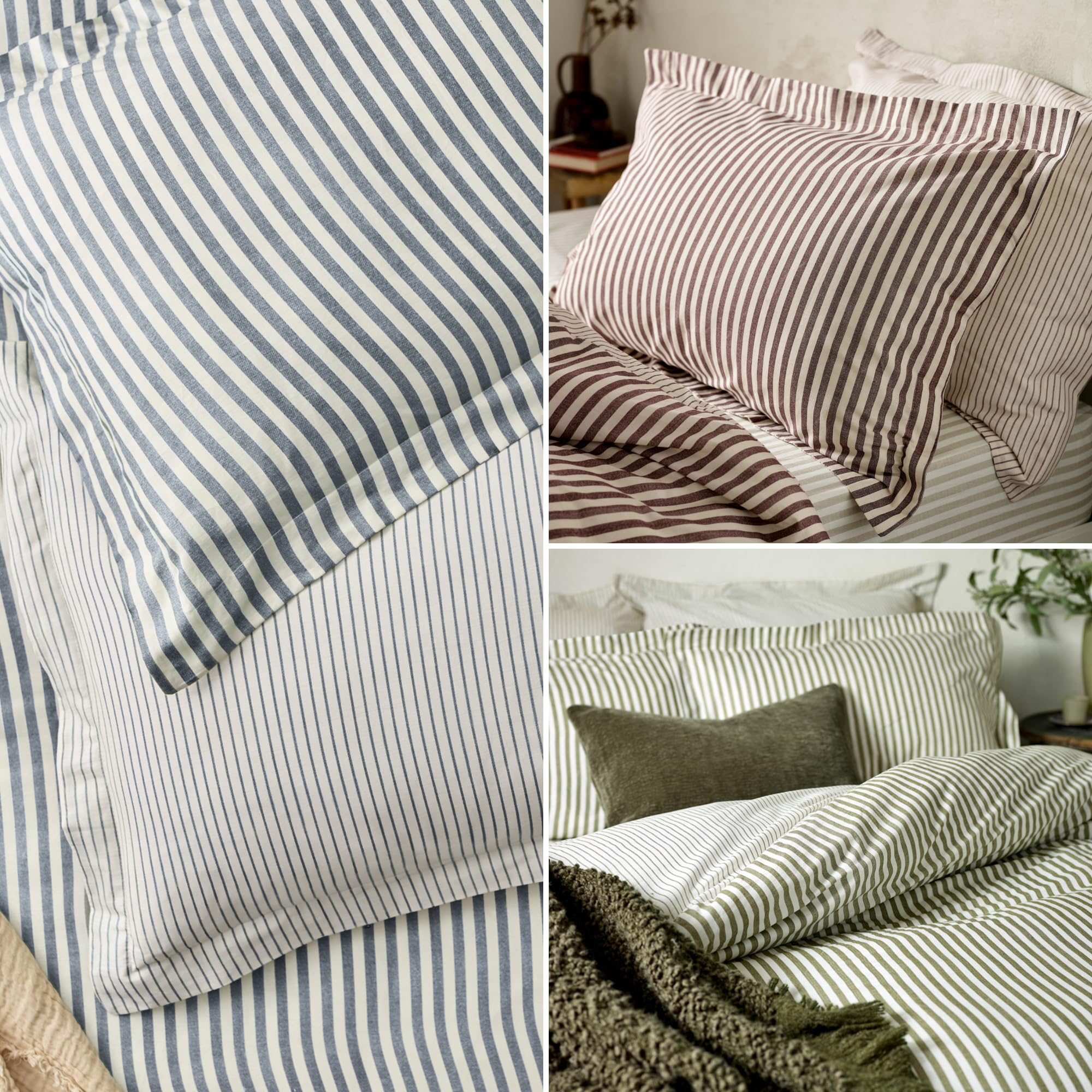 furn. Hebden Mélange Stripe Pillowcase Pair | 100% Cotton | 50 x 75cm | Beetroot 4