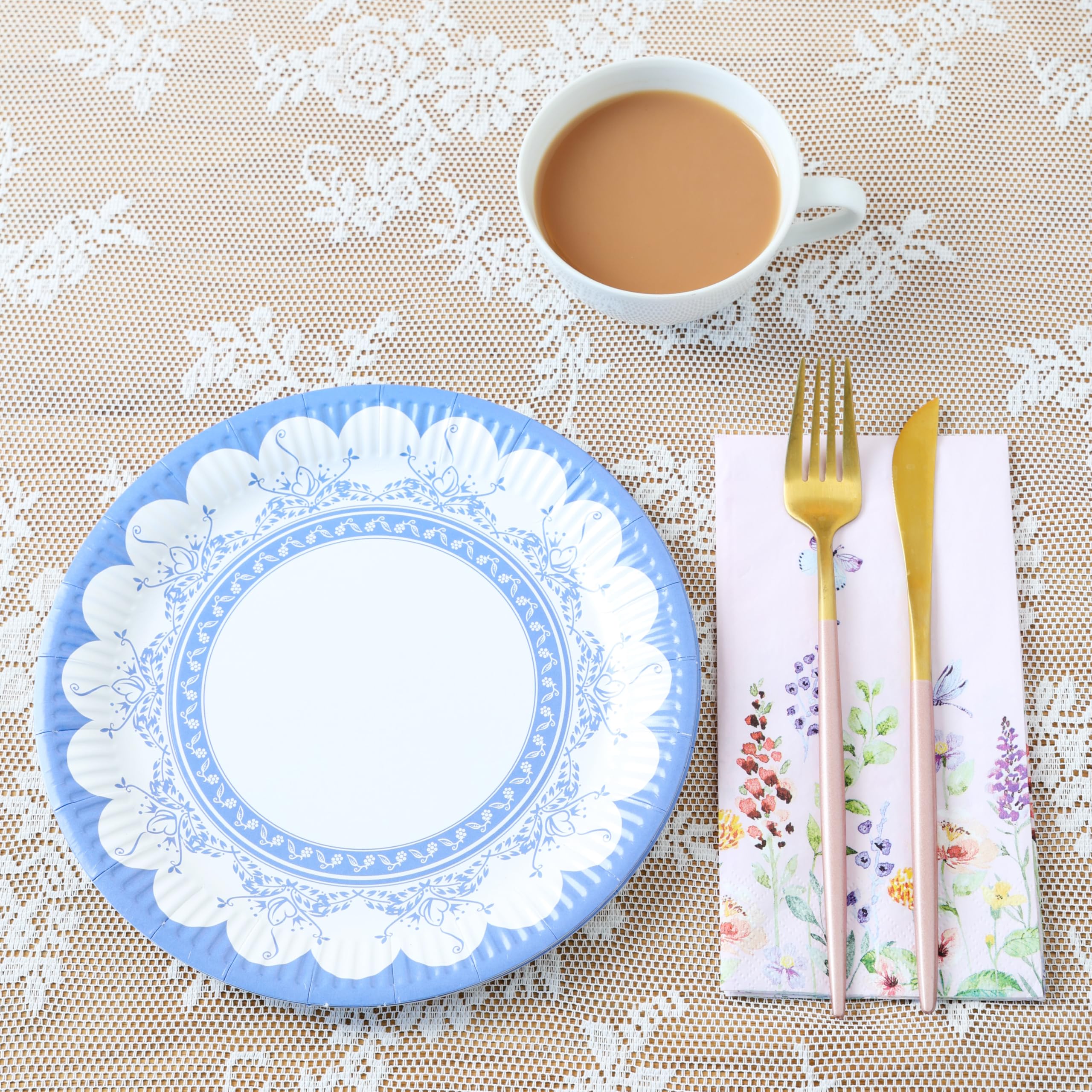 Talking Tables Pack of 24 Vintage Floral Paper Plates - 23cm Disposable Dishes for Parties 6