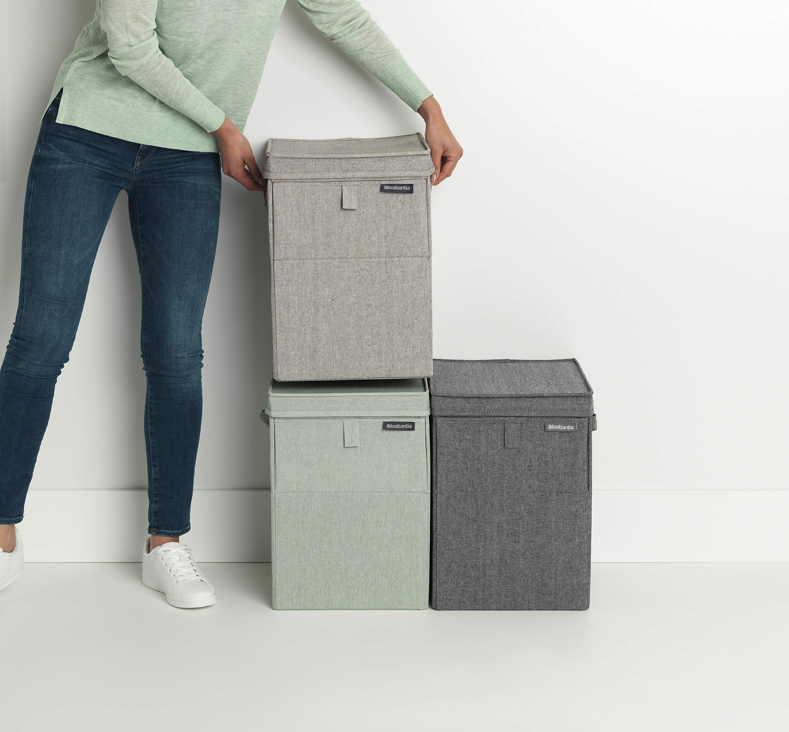 Brabantia Stackable Laundry Box - 35L Capacity | Front & Top Opening | Grey 4