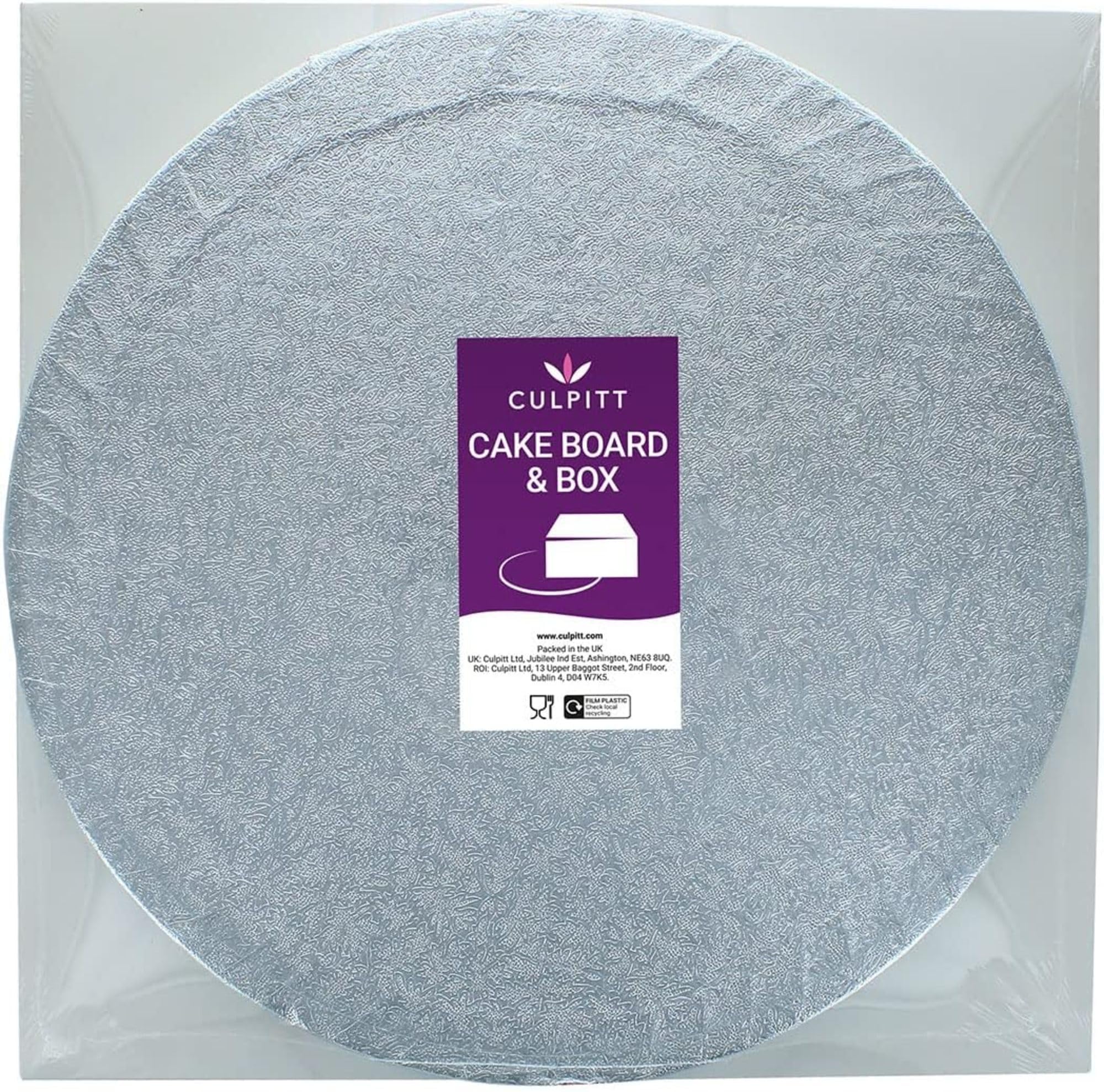 Culpitt Cake Box and Round Cake Drum Combo - 10 inch, 3 Pack | Sturdy Cardboard 5