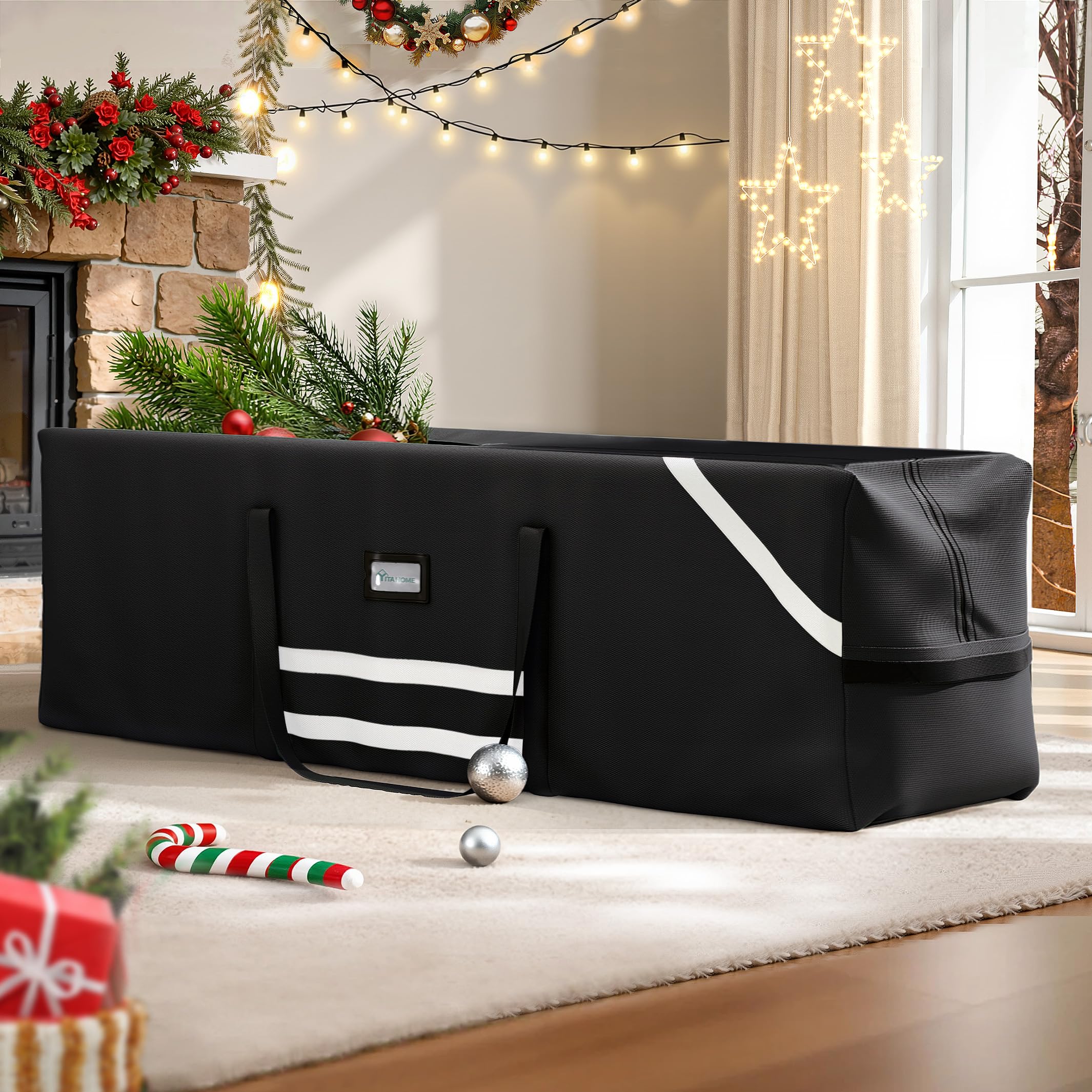YITAHOME Artificial Christmas Tree Storage Bag | Fits Up to 9 ft Trees | Waterproof Oxford | Black 3