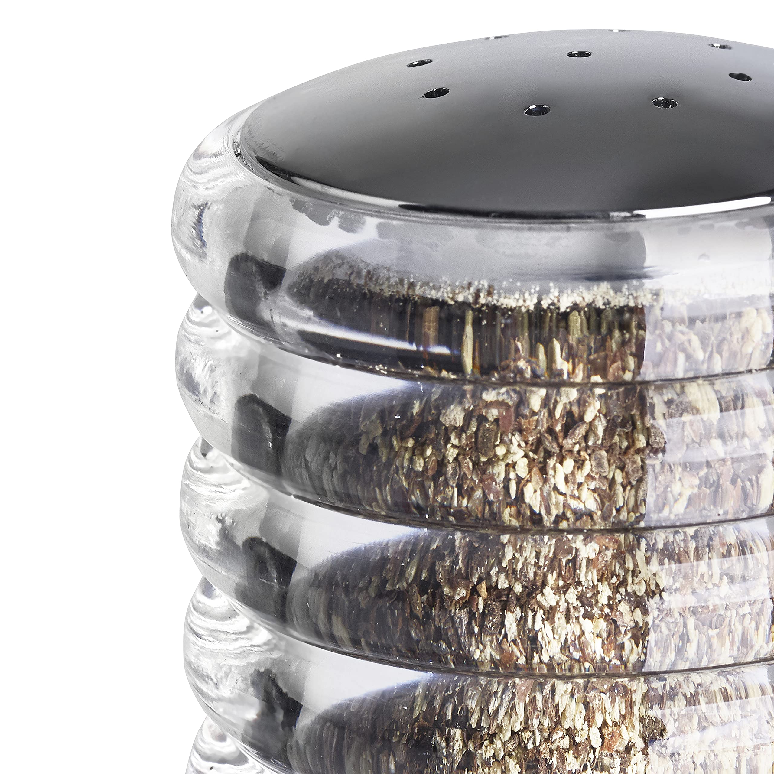 Cole & Mason Beehive Salt and Pepper Shakers - Acrylic/Chrome Twin Set | 70mm | Pre-filled 4