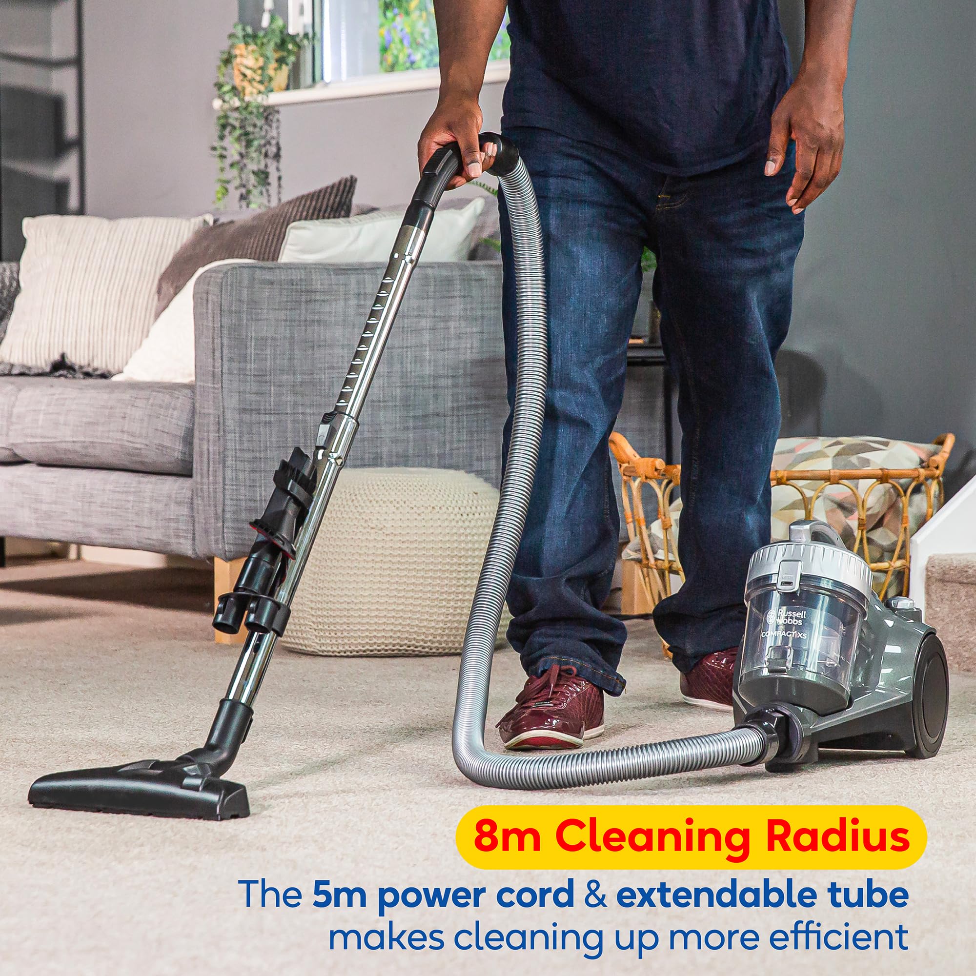 Russell Hobbs Compact XS Bagless Cylinder Vacuum Cleaner - 700W Power | 1.5L Capacity | Quiet Mark Certified 7
