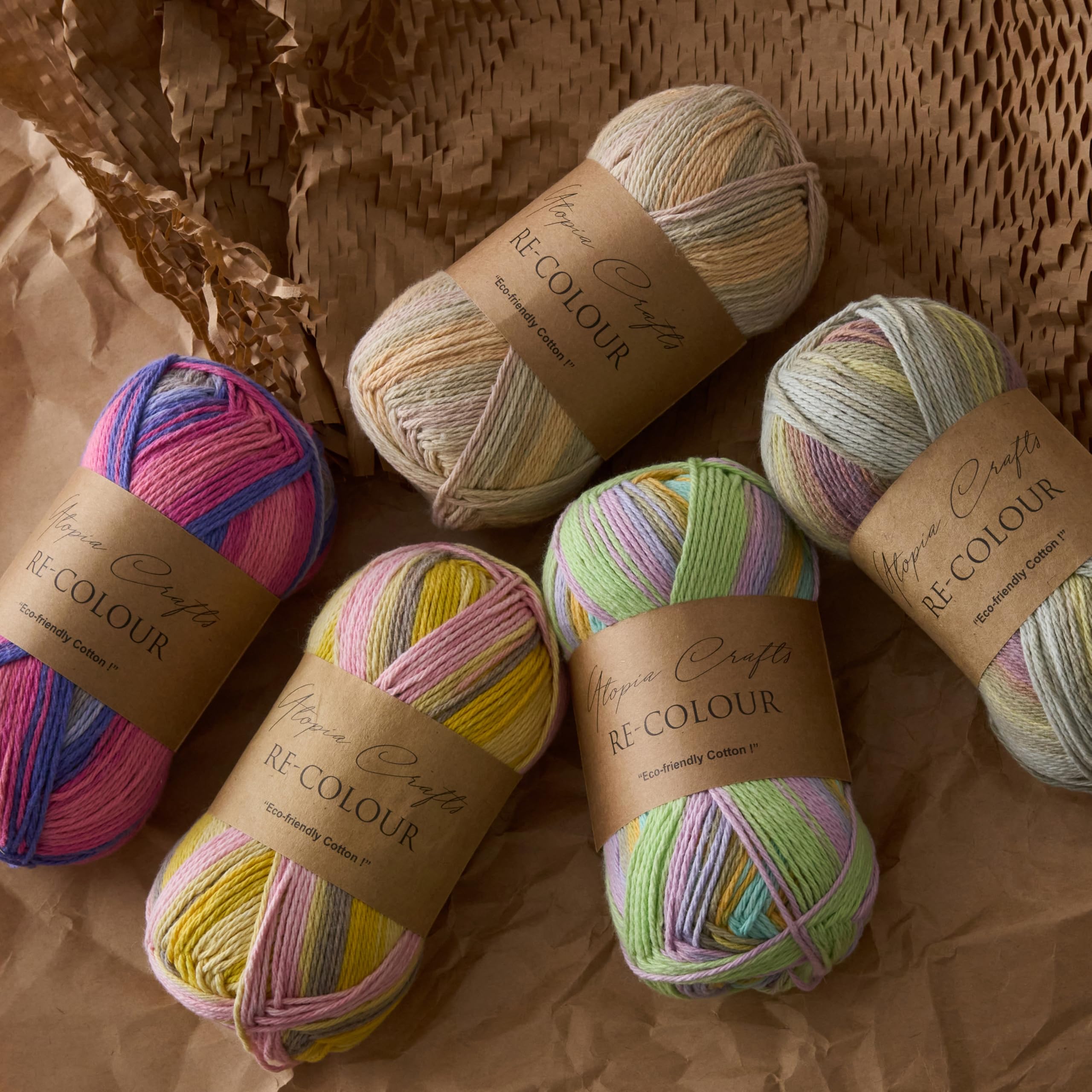 Utopia Crafts Re-Colour Yarn - 100g Natural Harmony | 2mm Thickness | Recycled Cotton Blend 5