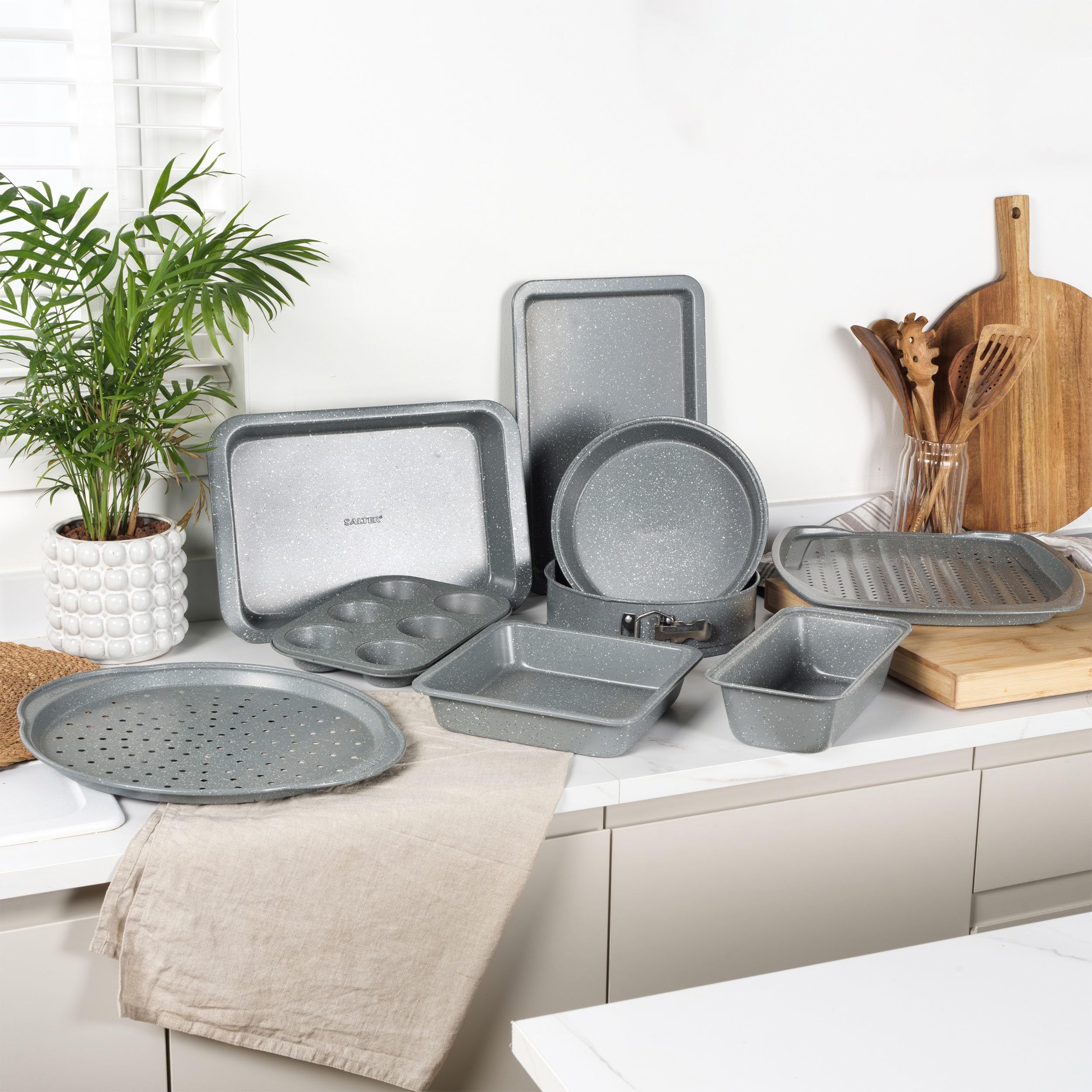 Salter Marblestone 3-Piece Baking Set - Non-Stick Carbon Steel Trays, Oven Safe to 220°C 7
