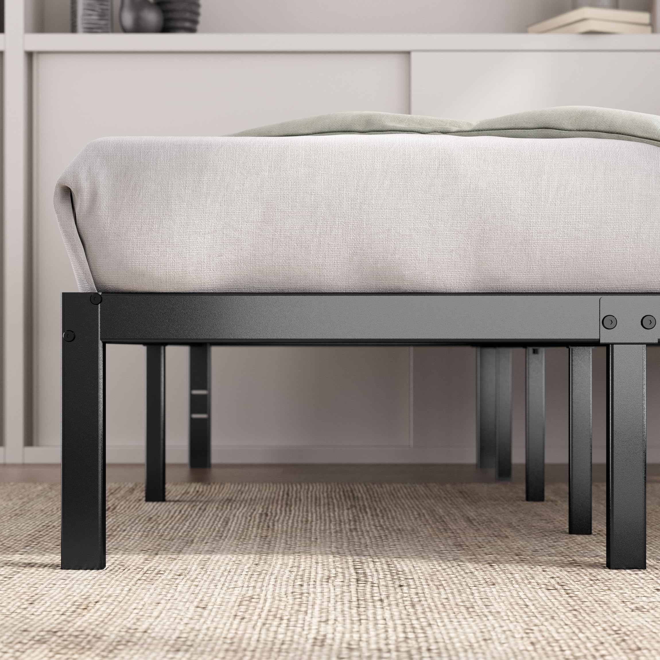 Zinus Elias Double Bed Frame - All-Steel Construction | 12.4'' Underbed Clearance | Black 8