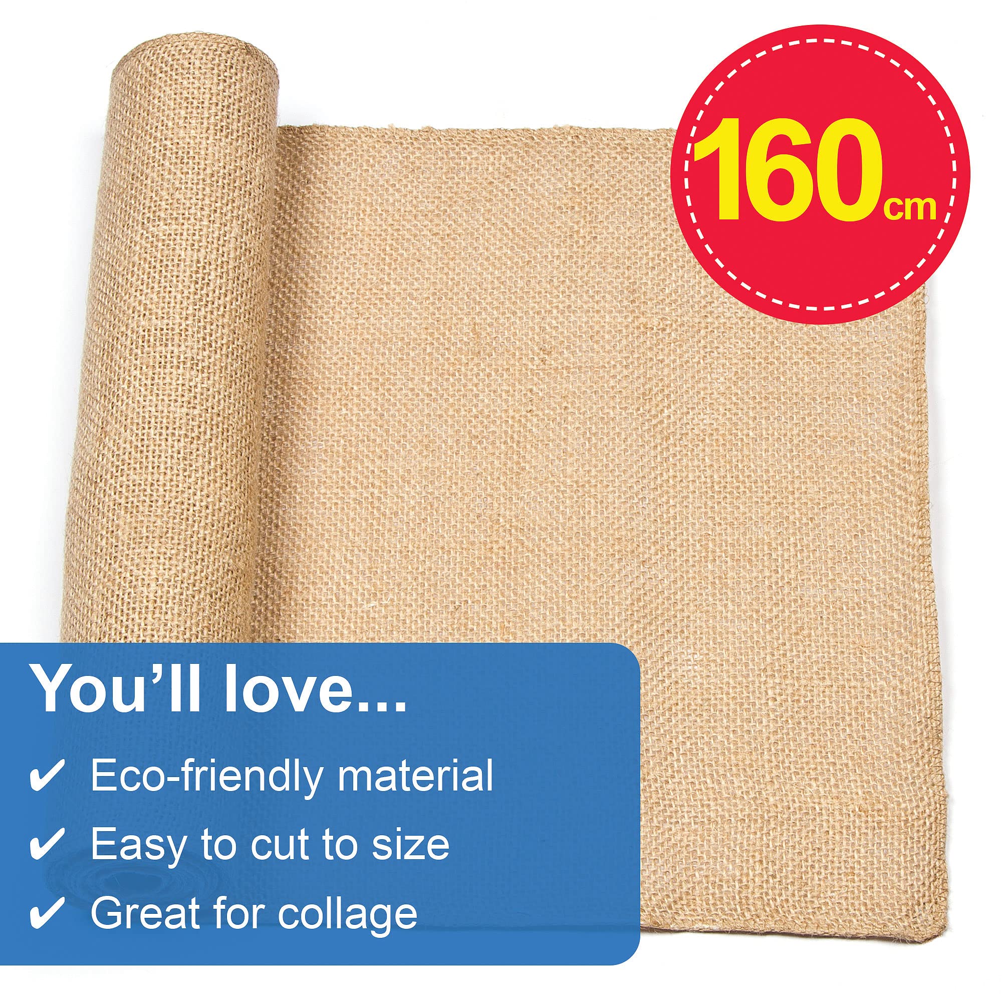 Baker Ross Natural Hessian Roll for Fabric Crafting and Decorating | Burlap | 30cm x 160cm 2