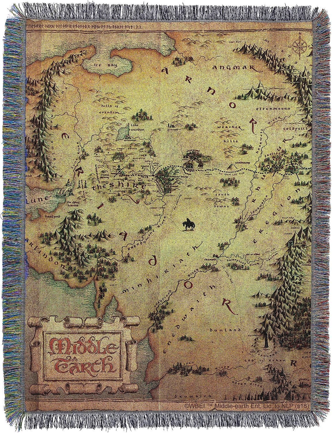 Northwest Lord of The Rings - The Hobbit Woven Tapestry Throw Blanket | 48" x 60" Polyester 1