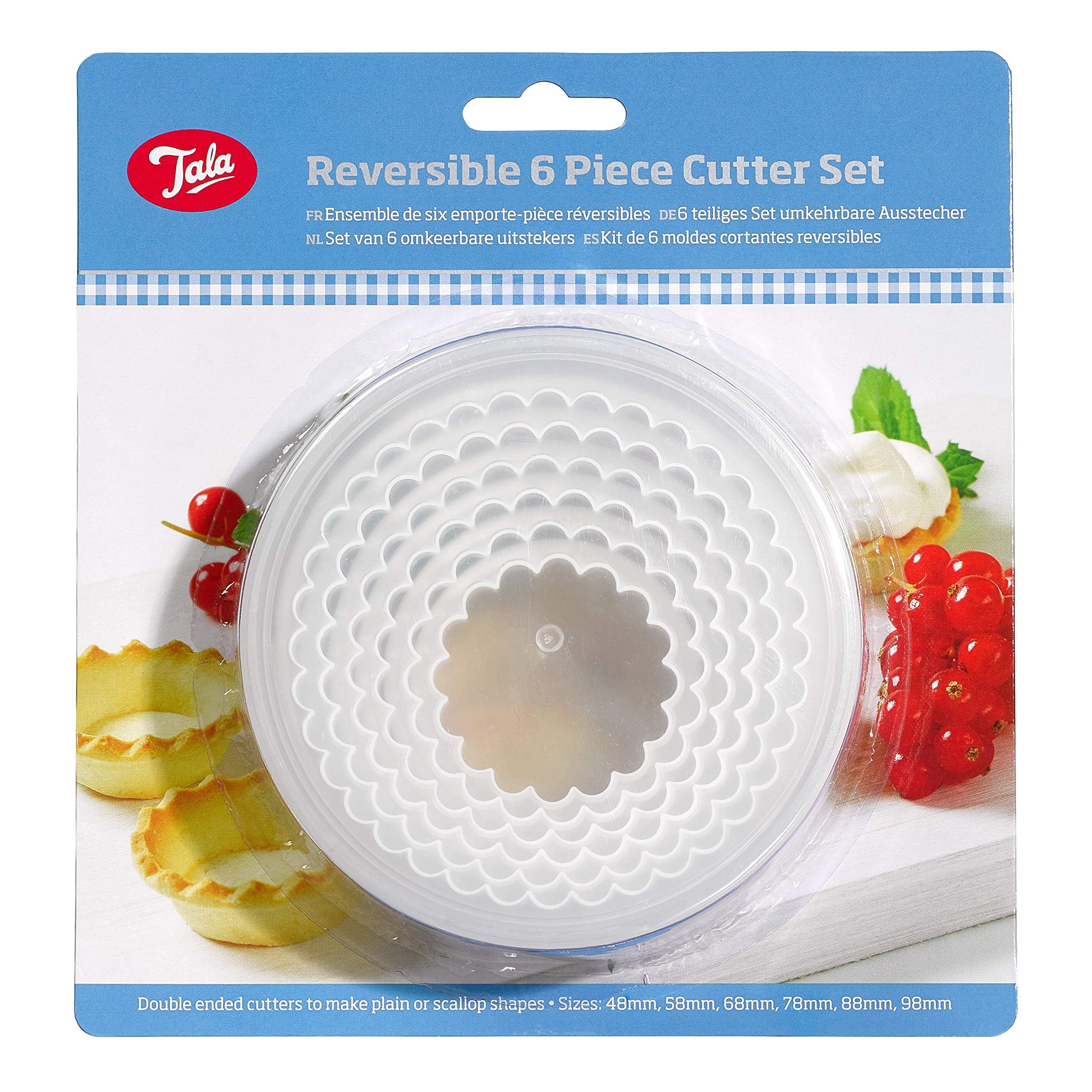 Tala Plastic Cookie Cutters Set of 6 | Reversible Smooth & Crinkle Edges | Dishwasher Safe 7