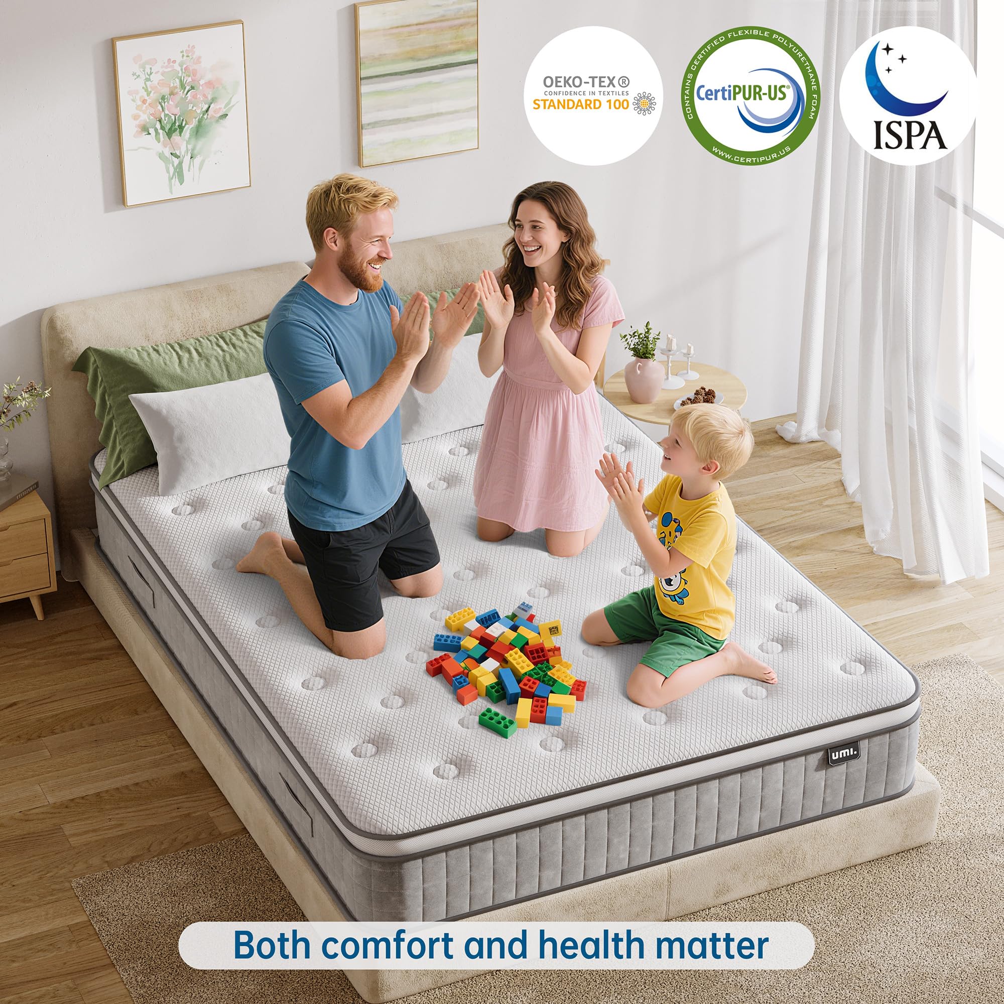 TeQsli 10 Inch Orthopaedic King Mattress - Gel Memory Foam & Pocket Spring Hybrid | 150x200cm 7
