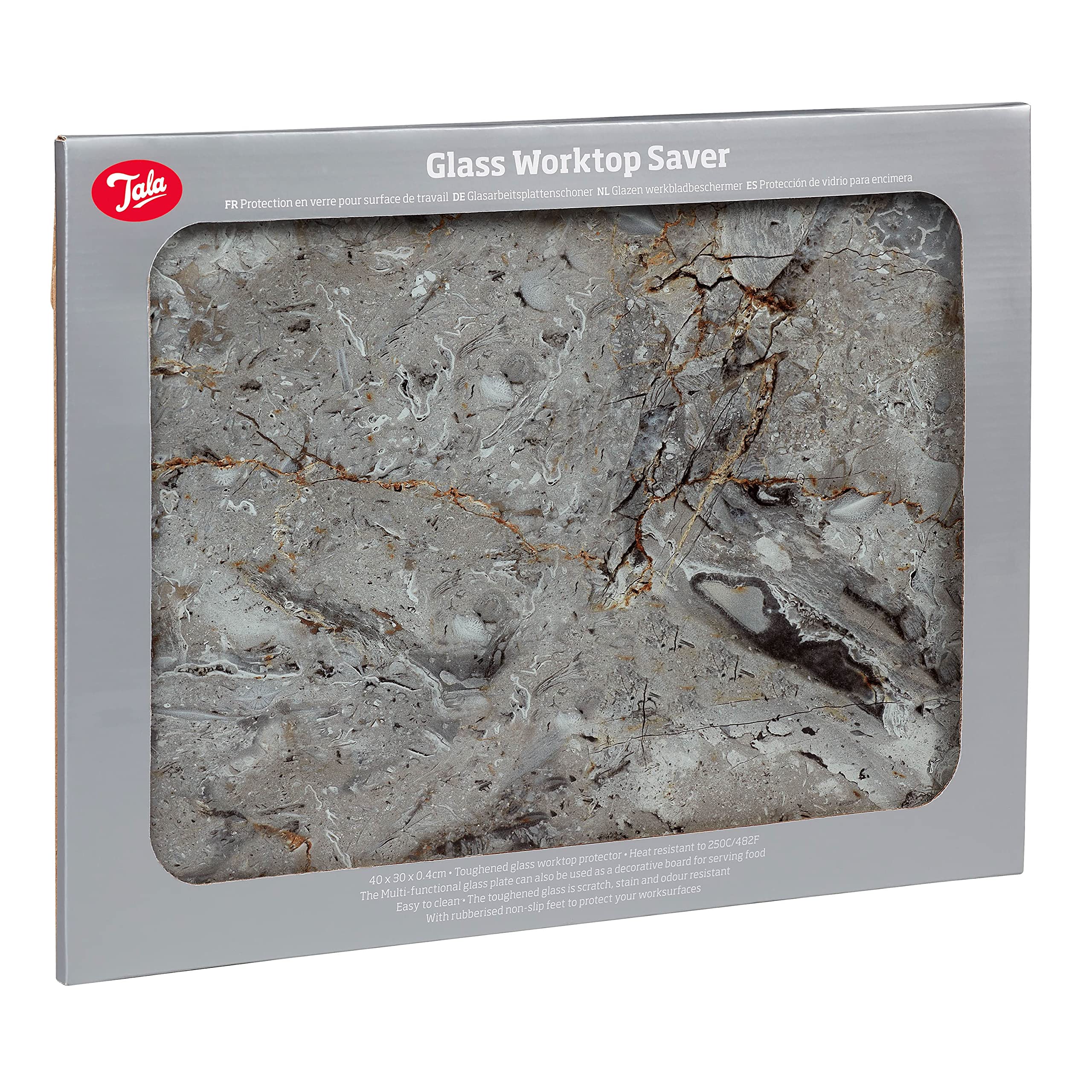 Tala Smoky Marble Design Toughened Glass Chopping Board and Work Top Saver | 30 x 40 cm 4