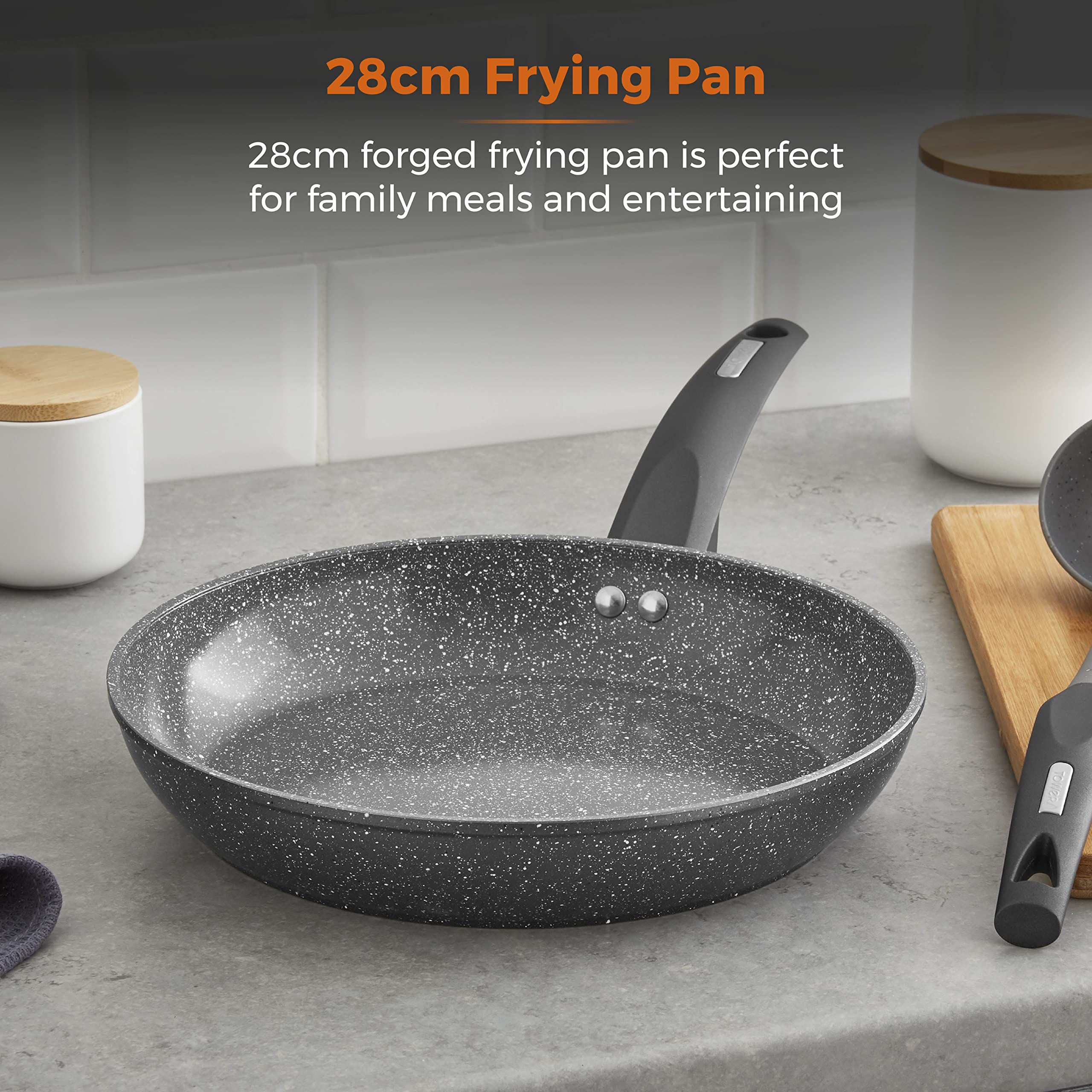Tower T81242 Cerastone Induction Frying Pan - 5x Stronger Non-Stick | 28 cm | Graphite 3