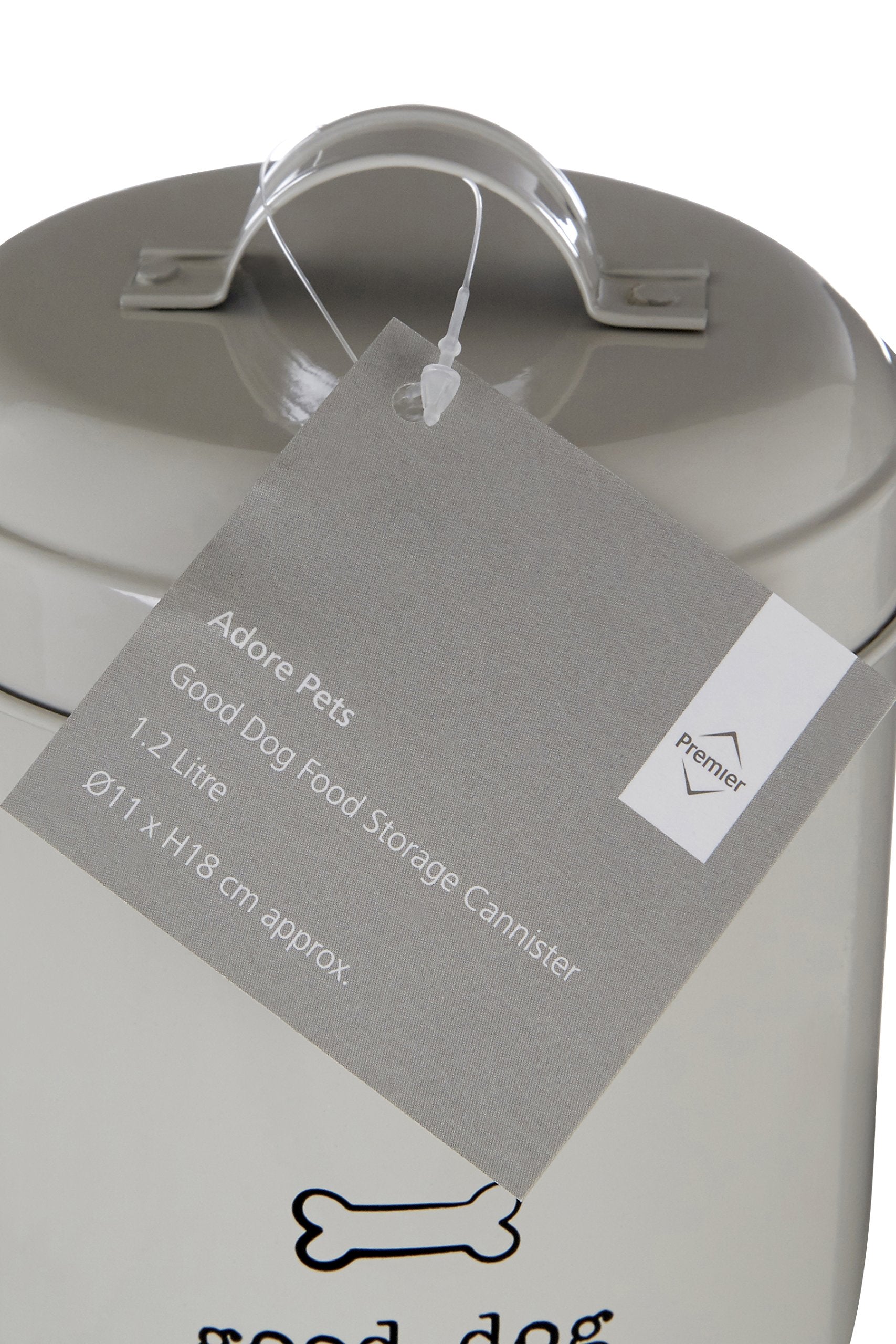 Premier Housewares Adore Pets Good Dog Food Storage Canister - Galvanised Steel | 1.2L Capacity 8