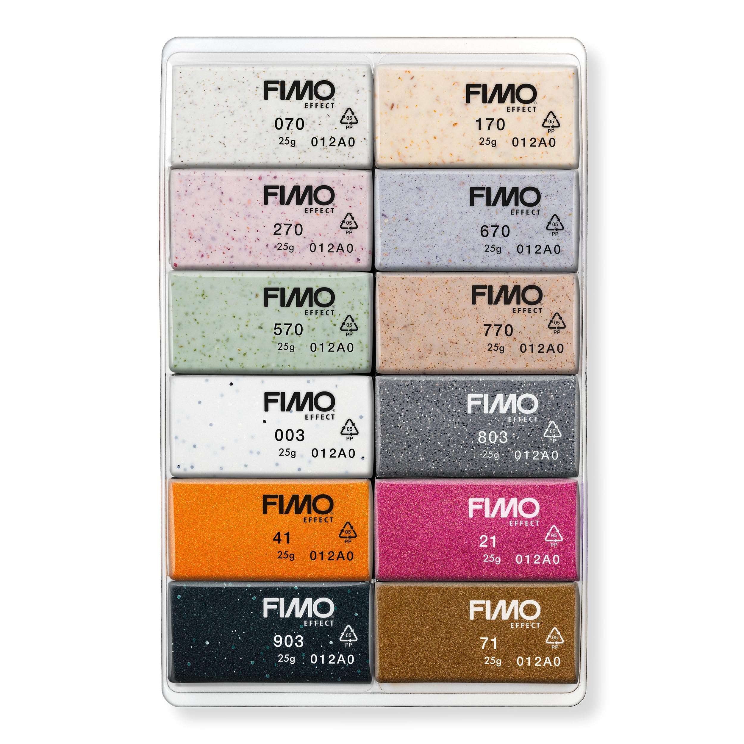 STAEDTLER FIMO Effect Oven-Hardening Polymer Modelling Clay - Boho Colours, 12 x 25g Blocks 2