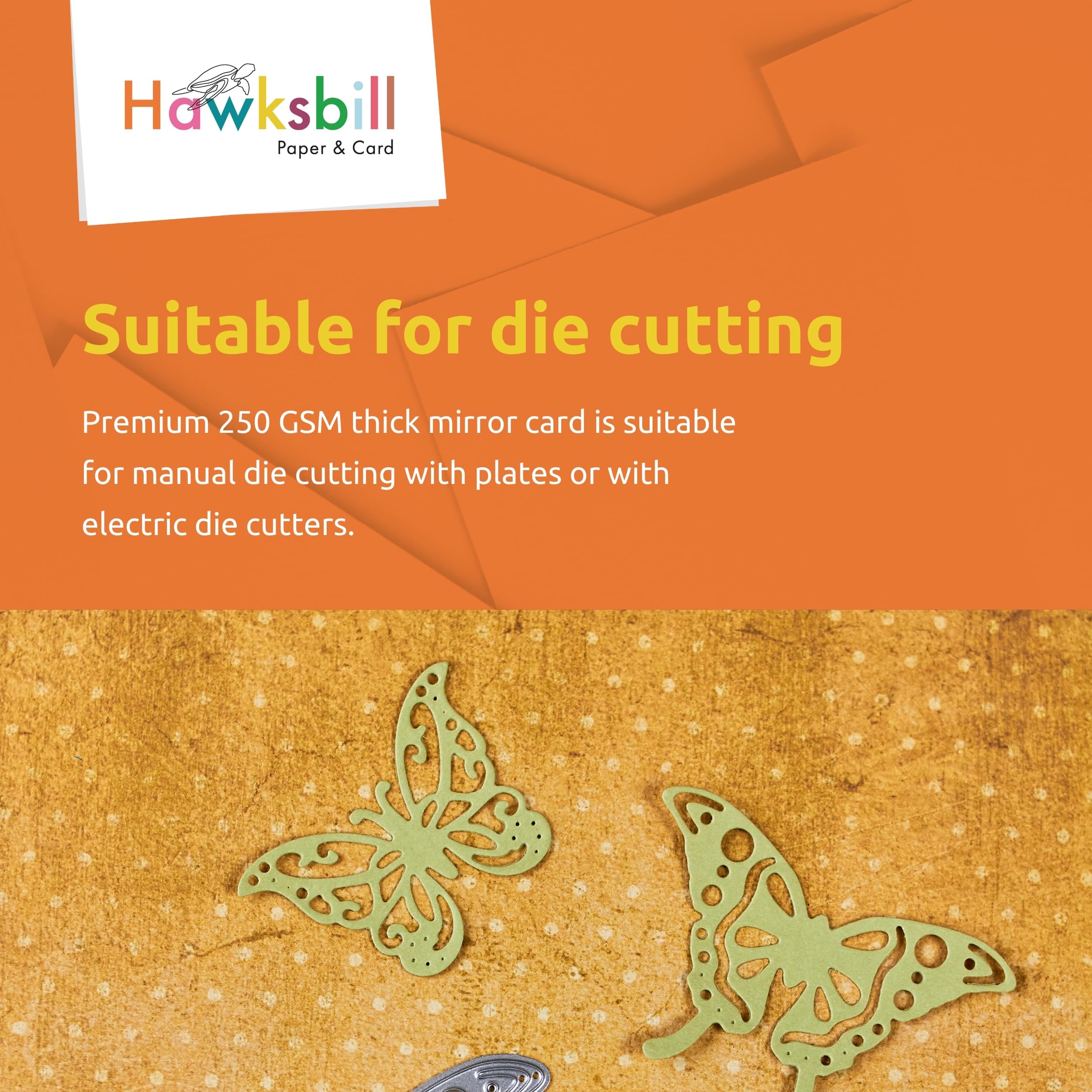 Hawksbill Gold Mirror Card Stock - A4, 25 Sheets, 250 GSM Metallic Shiny Finish 7