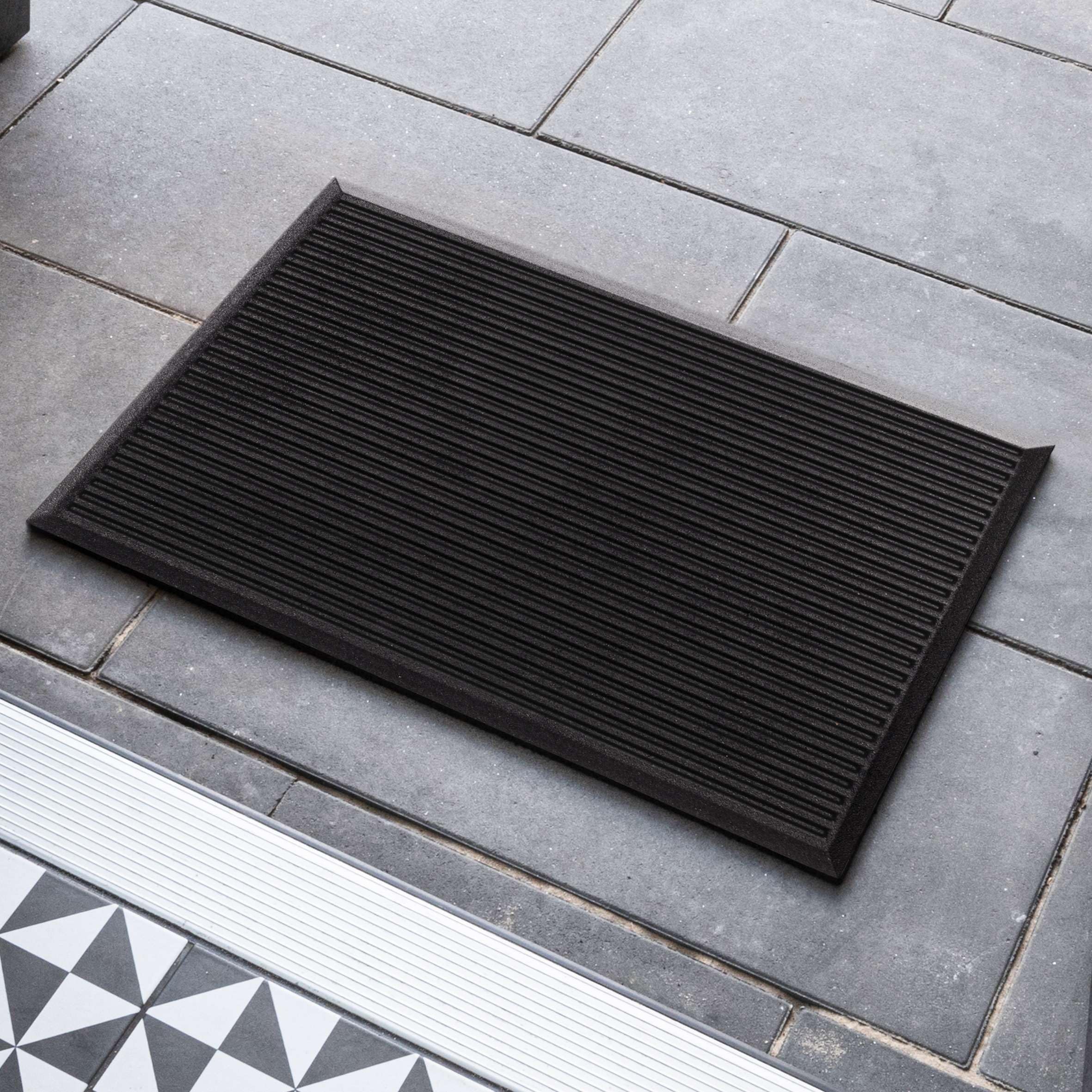 Nicoman Ribbed Harmony Outdoor Doormat - Heavy Duty Boot Scraper | 60L x 40W cm | Recycled Rubber 5