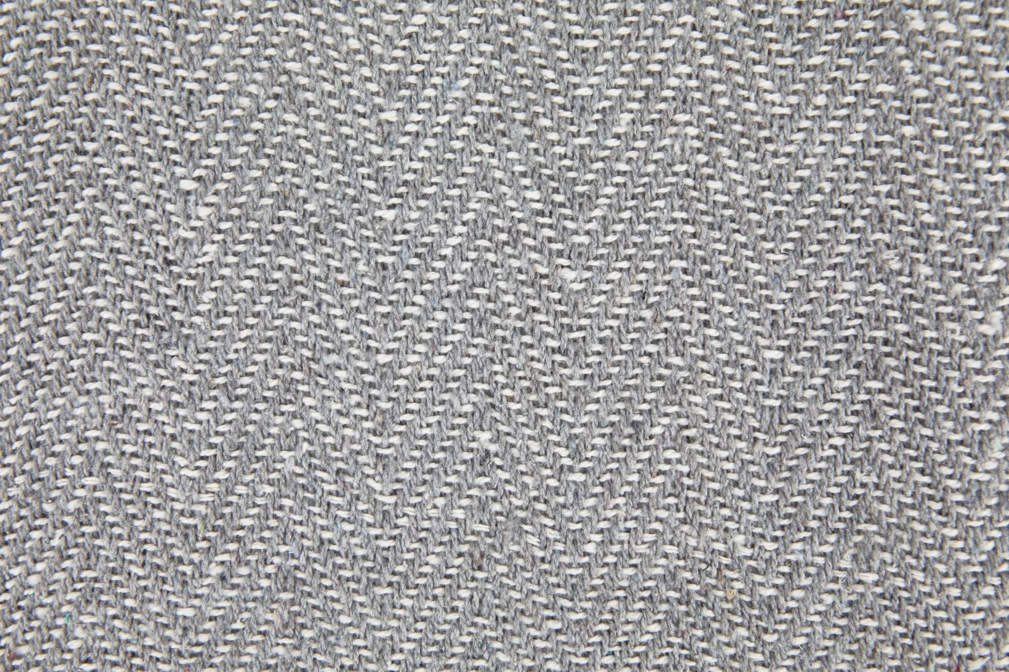 Emma Barclay Herringbone Throw Blanket - 100% Recycled Cotton | Silver Grey | 50x60 Inches (127x152cm) 7