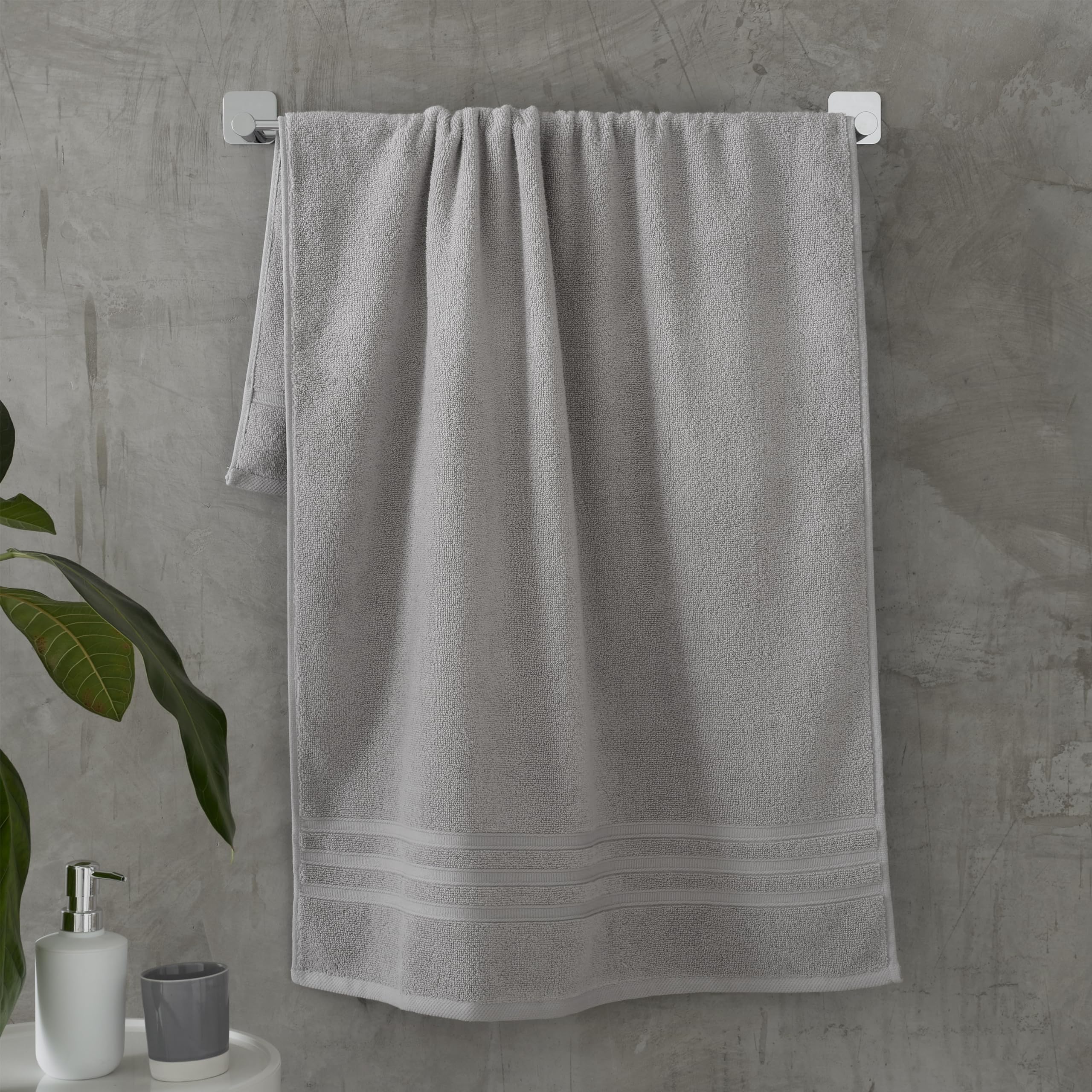 Catherine Lansfield Zero Twist Cotton Hand Towel - Super Soft Luxury | 50x85cm | Silver 2