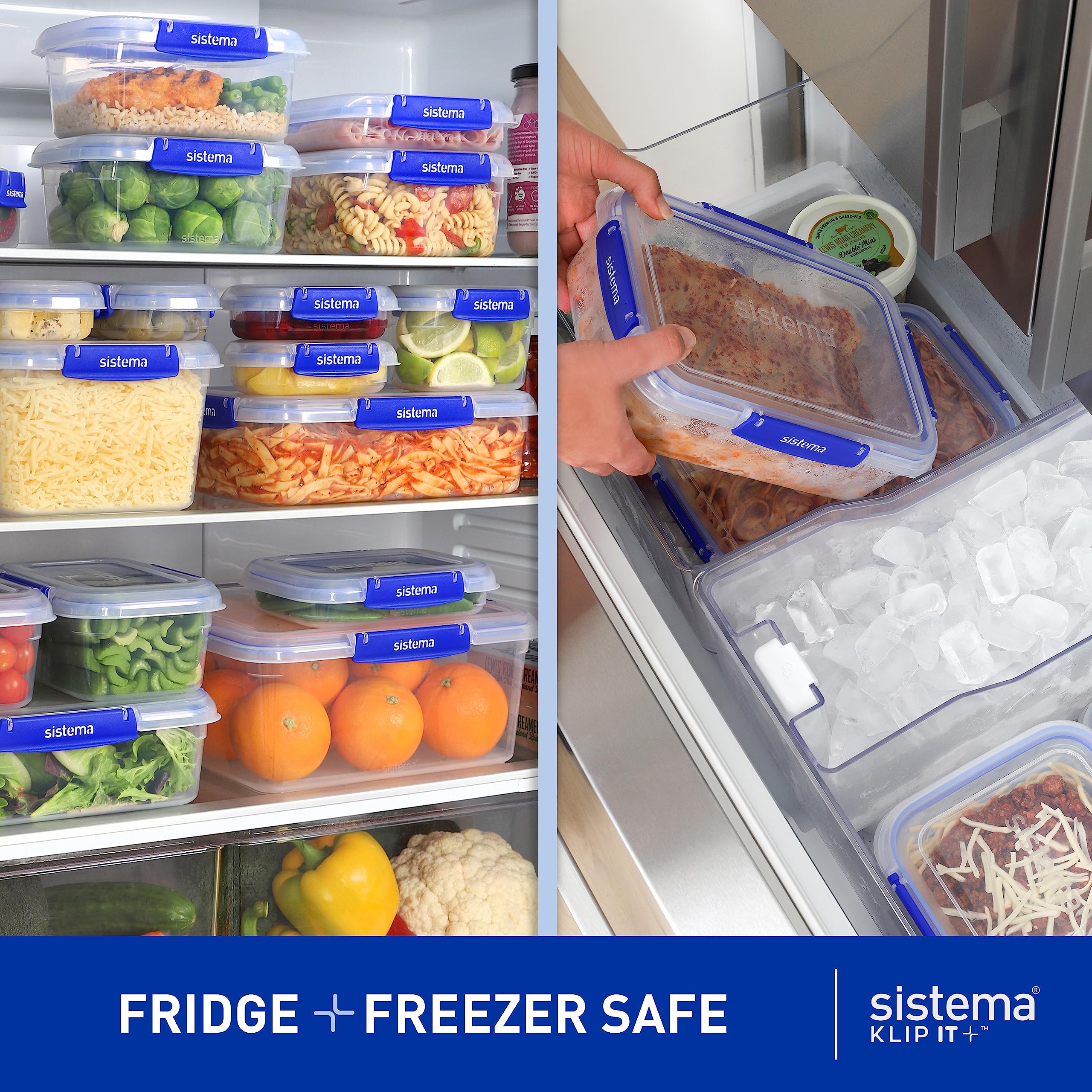 Sistema KLIP IT PLUS Leakproof Food Storage Containers - 2.2 L, 1 L, 400 ml | Airtight & Stackable | 6 Count 4