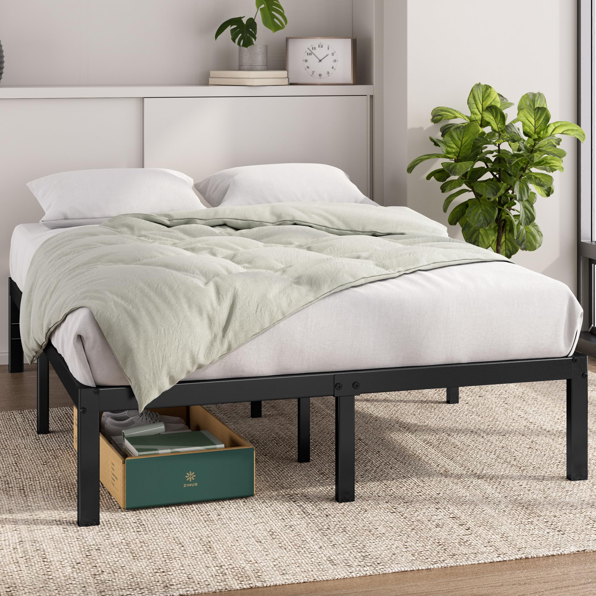 Zinus Elias Double Bed Frame - All-Steel Construction | 12.4'' Underbed Clearance | Black 1