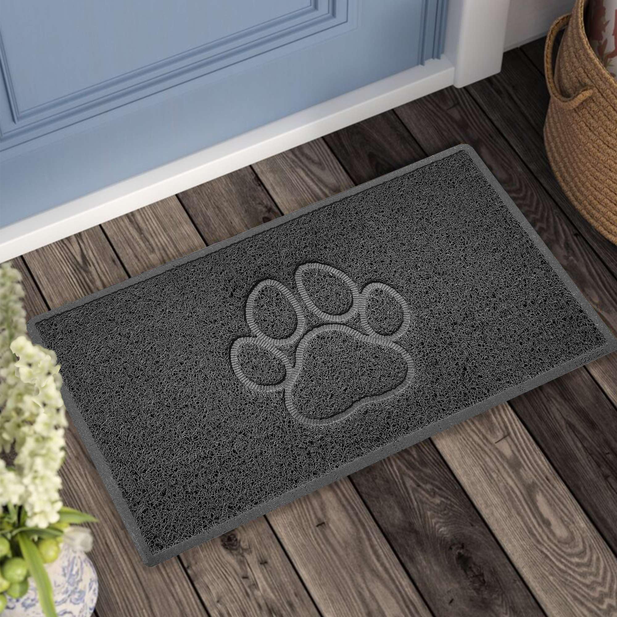 Nicoman Double Heart Doormat - Dirt Trapper, Washable, Quick Drying | 60x40cm Dark Grey 4