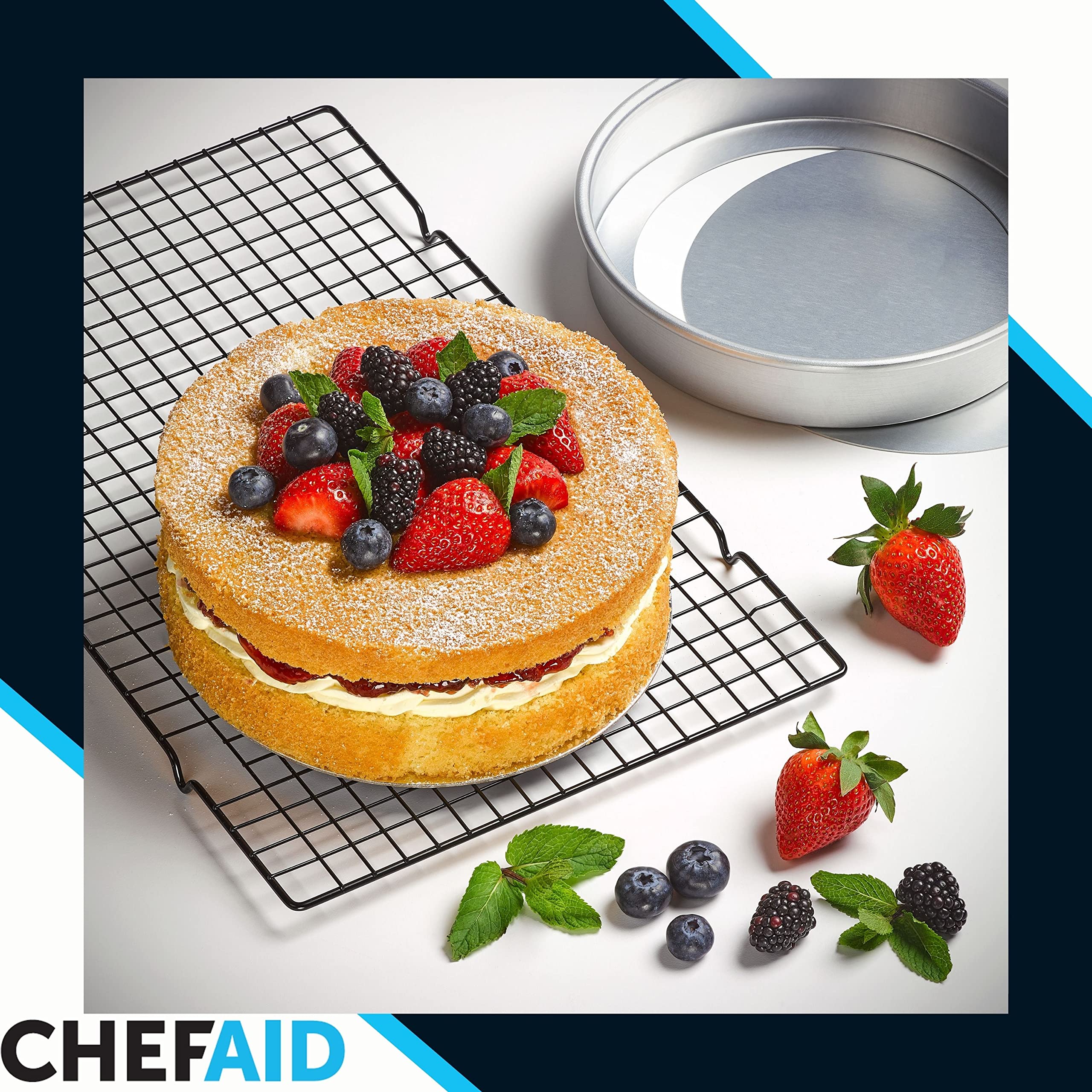 Chef Aid Non-Stick Metal Cooling Tray for Cakes, Cookies, and Pastries | 35 x 25 cm | Dishwasher Safe 2