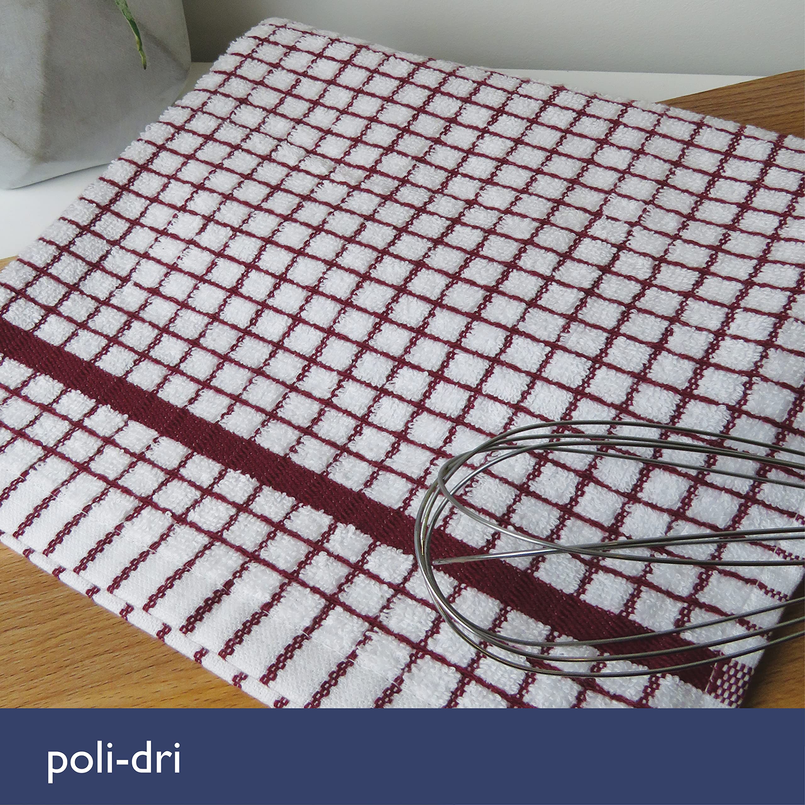 Samuel Lamont Poli-Dri Tea Towel - Ultra-Absorbent 100% Cotton Terry | Burgundy | 50cm x 70cm 5