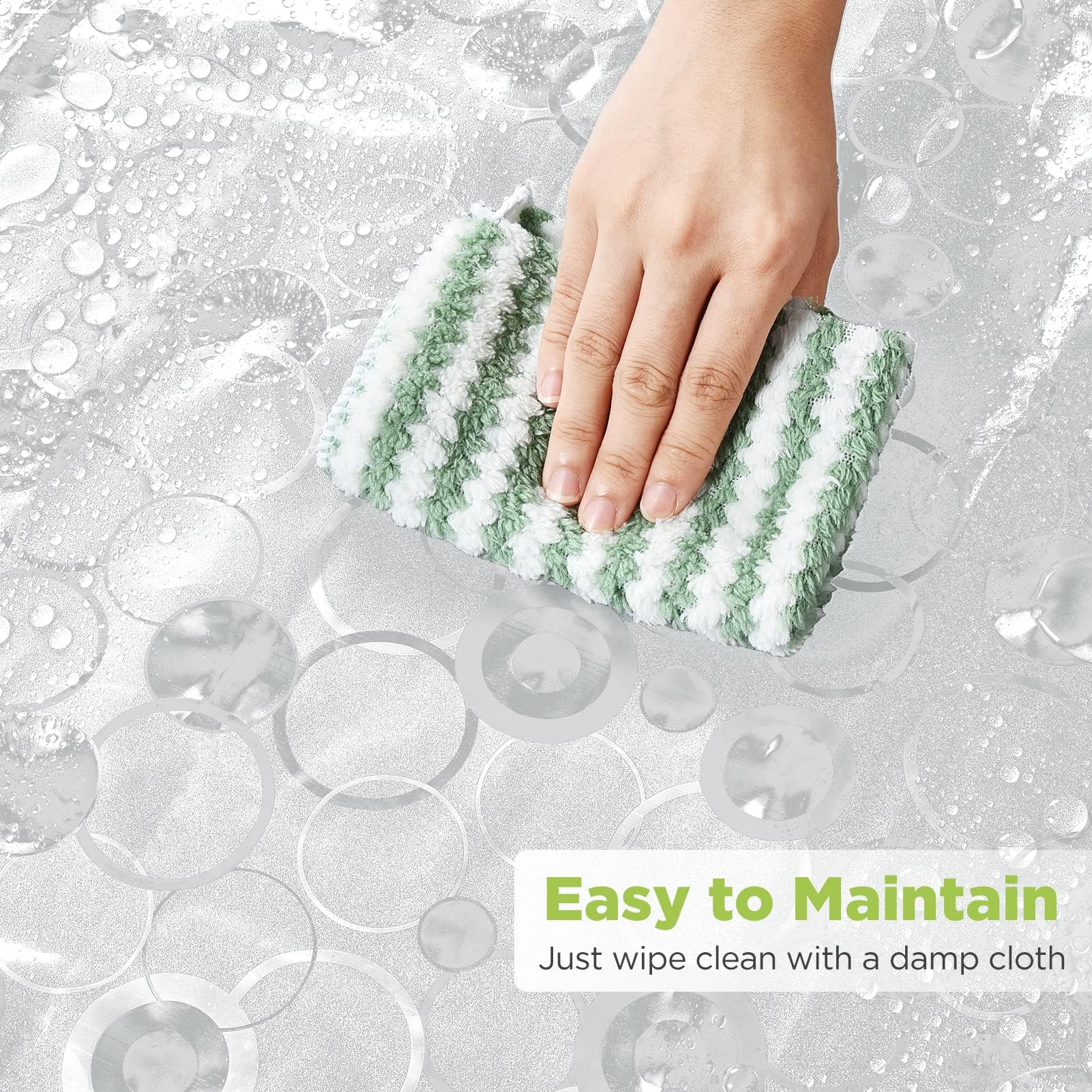 OTraki Waterproof EVA Shower Curtain - Semi-Sheer Frosted | Extra Wide 94.5" x 79" | Weighted Hem 5