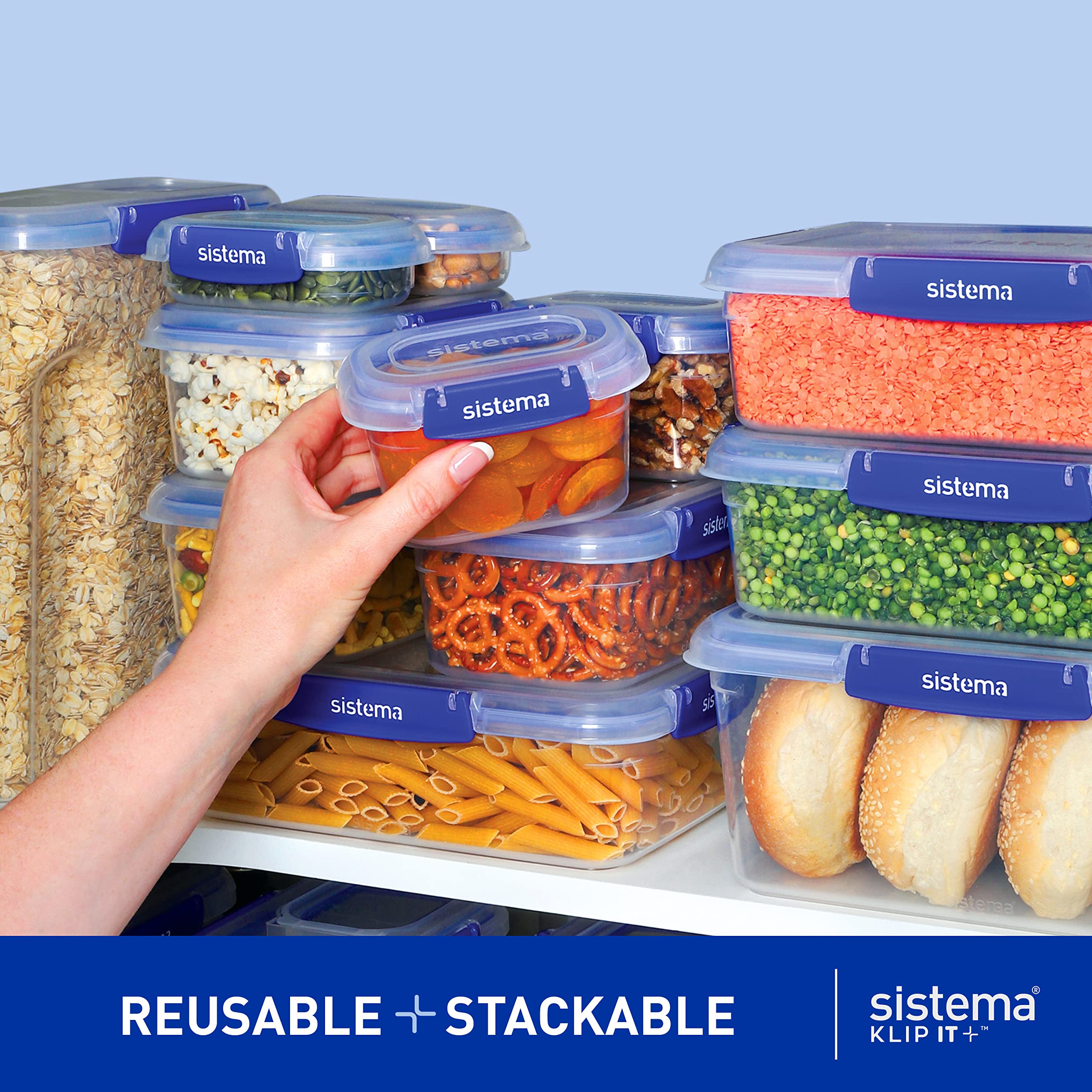 Sistema KLIP IT PLUS Food Storage Container - 5.5L Square | Airtight, Stackable, BPA-Free