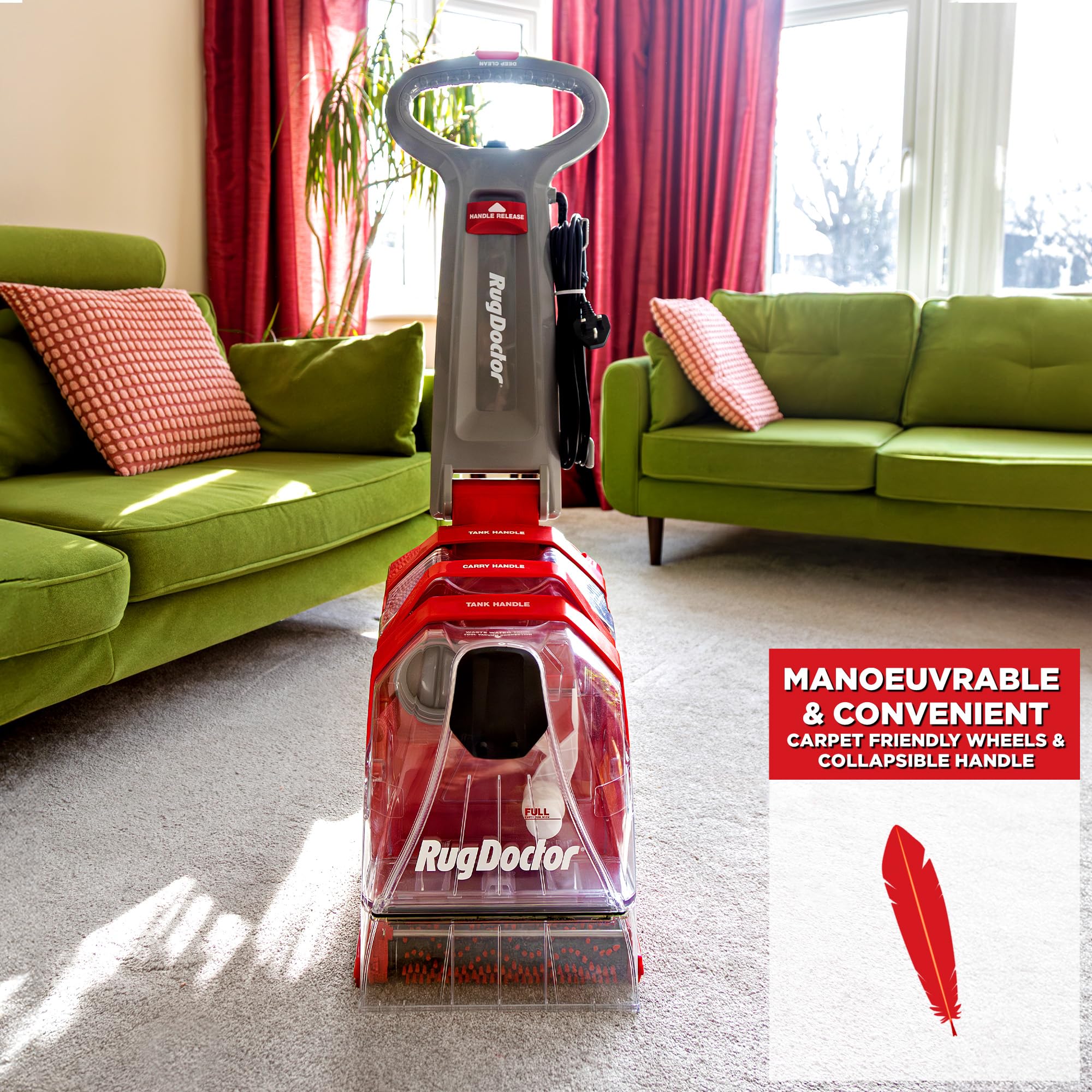Rug Doctor Deep Carpet Cleaner 1093170 - 1300W Power | 4.2L Capacity | Red/Grey 5