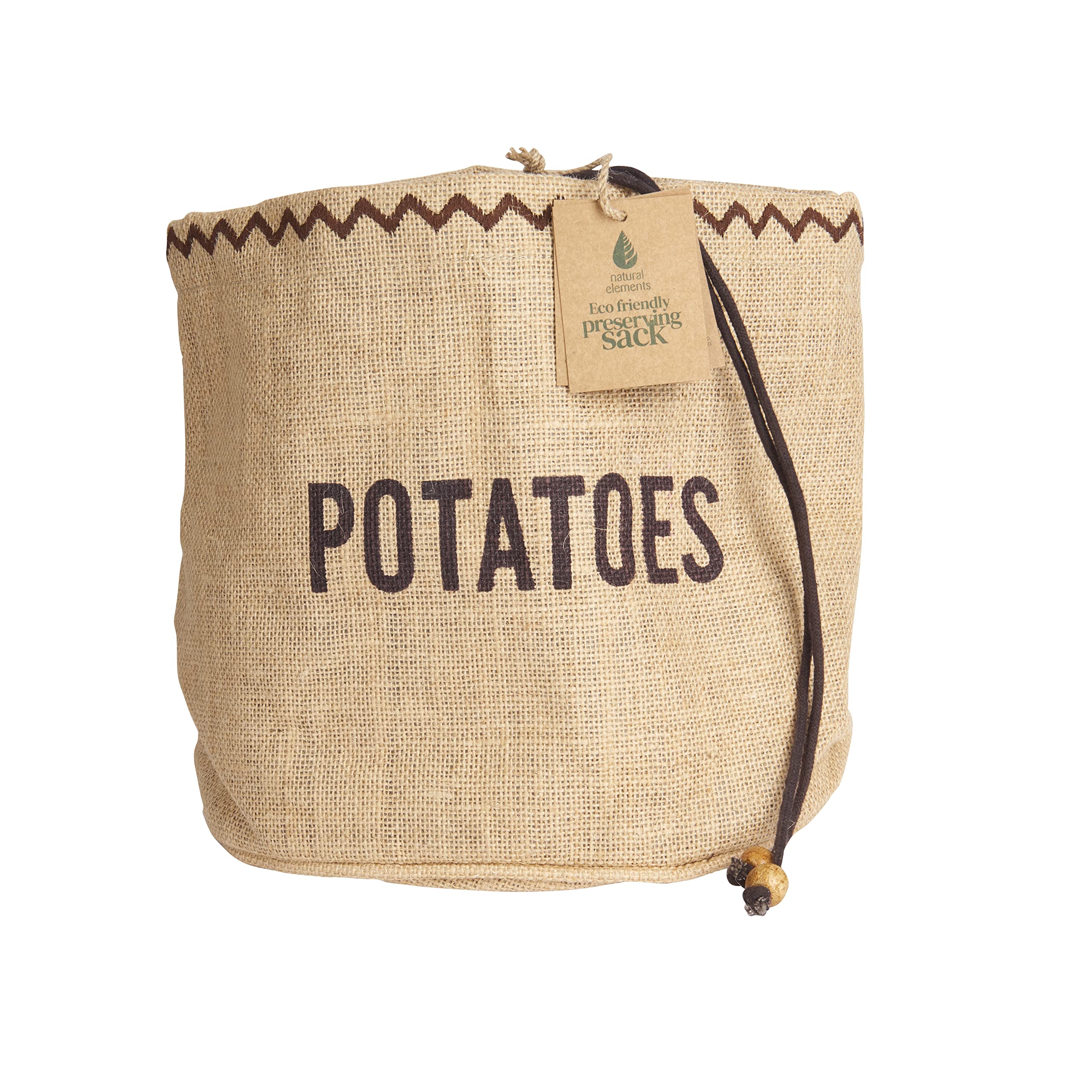 KitchenCraft Natural Elements Potato Storage Bag - Hessian with Blackout Lining | 24 x 24 cm | Brown 8