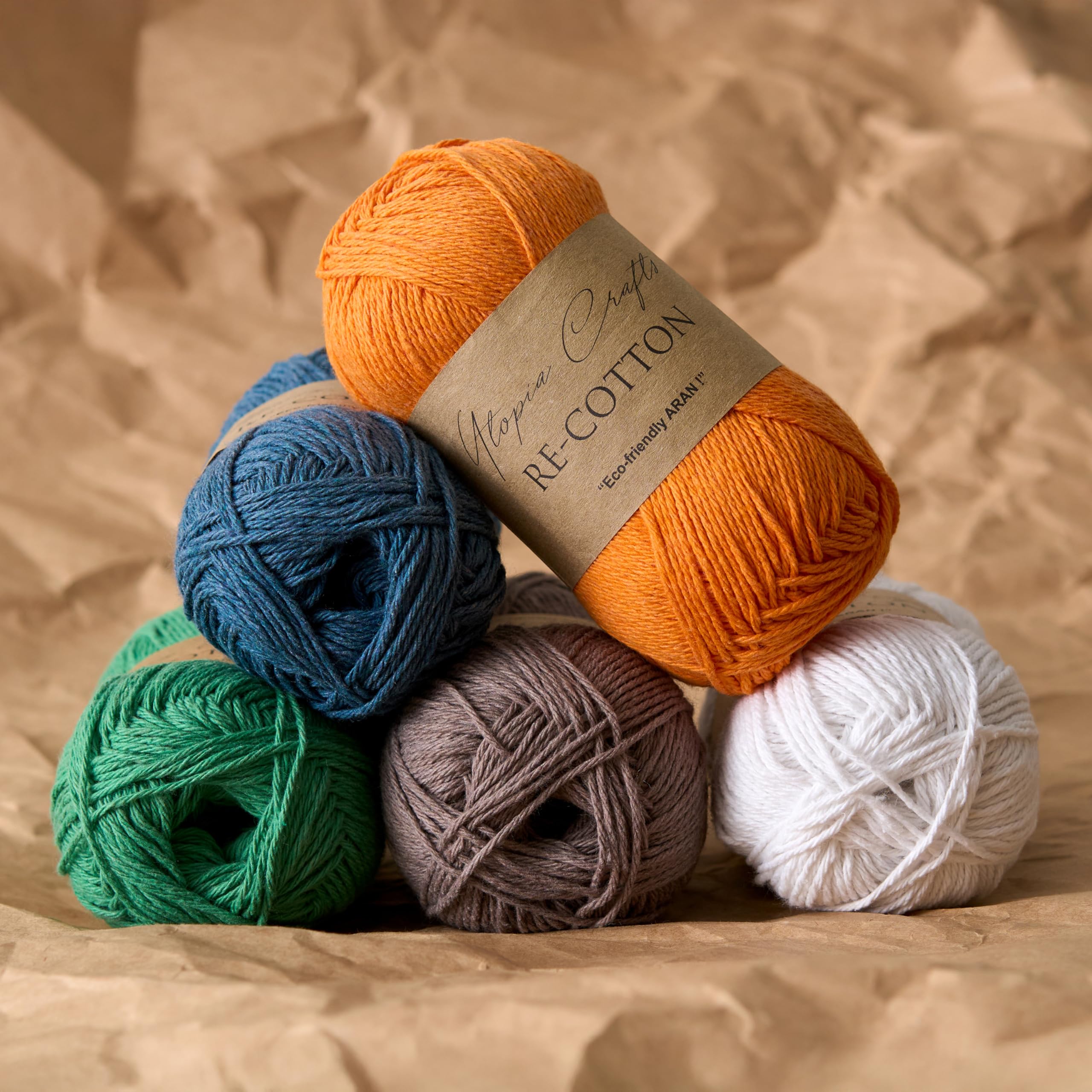 Utopia Crafts Re-Cotton DK Yarn - Scarlet | 80% Recycled Cotton | 100g Ball | 2mm Thickness 4