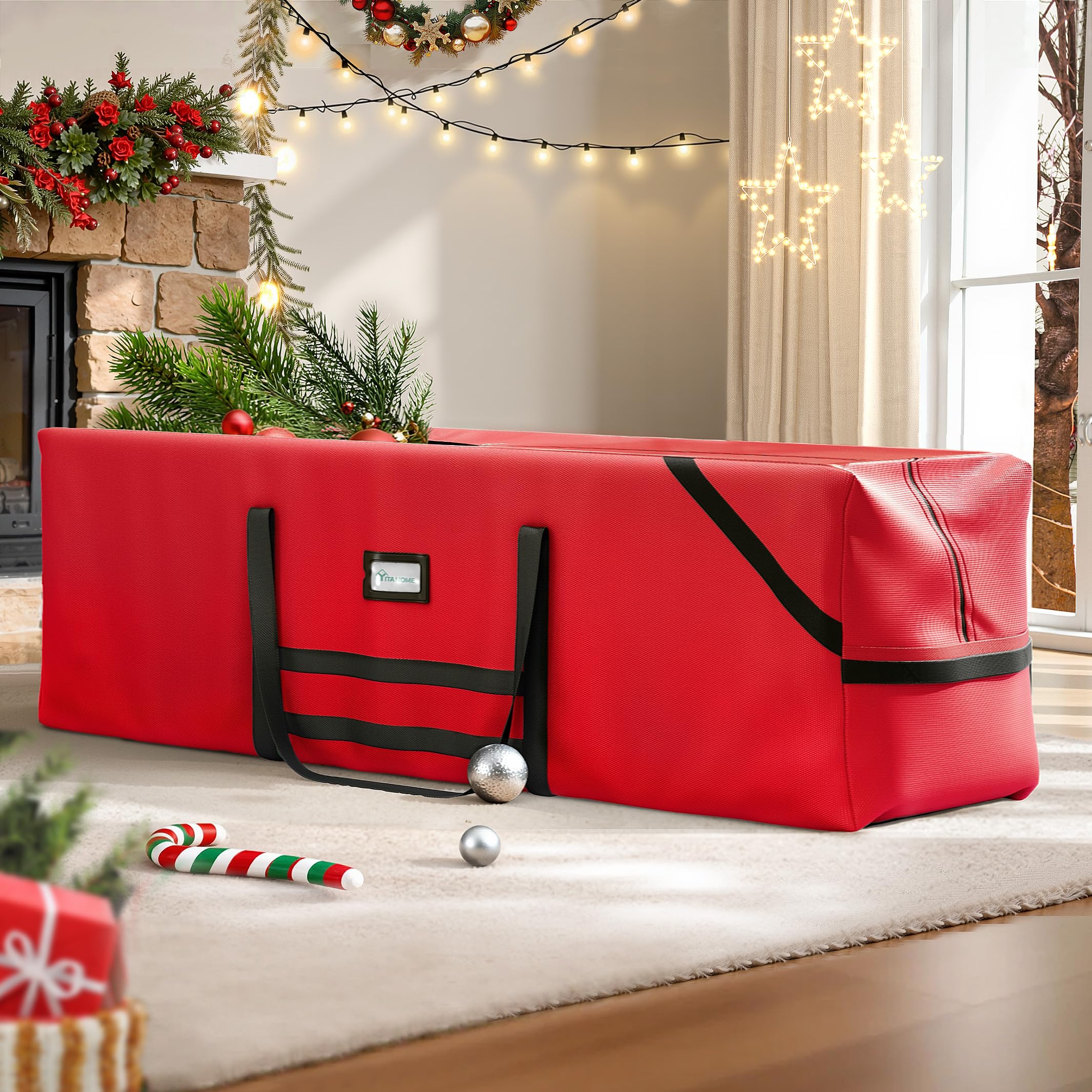 YITAHOME Christmas Tree Storage Bag - Waterproof, Durable, Fits Trees up to 9 ft | Red 3