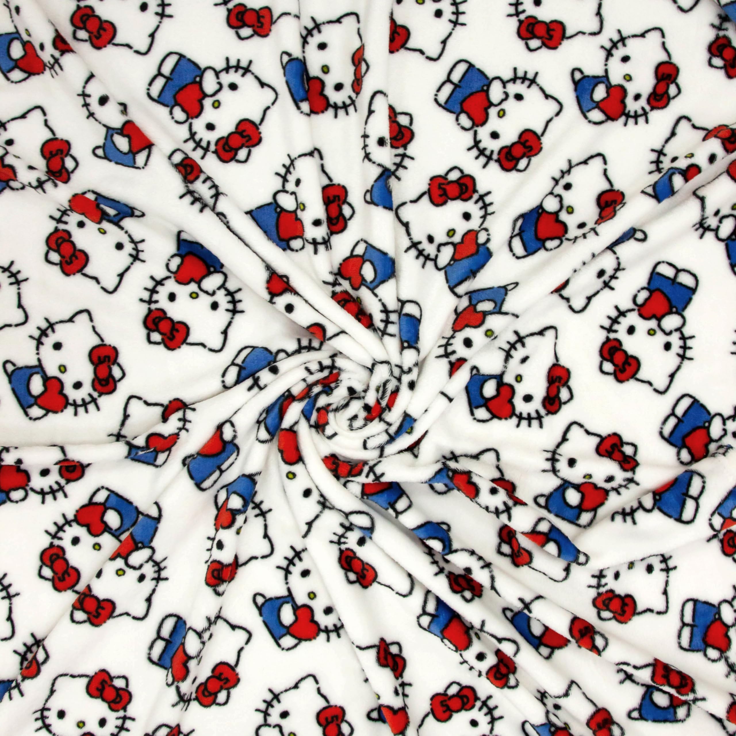 Character World Hello Kitty Fleece Blanket - Heart Pattern | 100 x 150cm | Super Soft & Warm 4