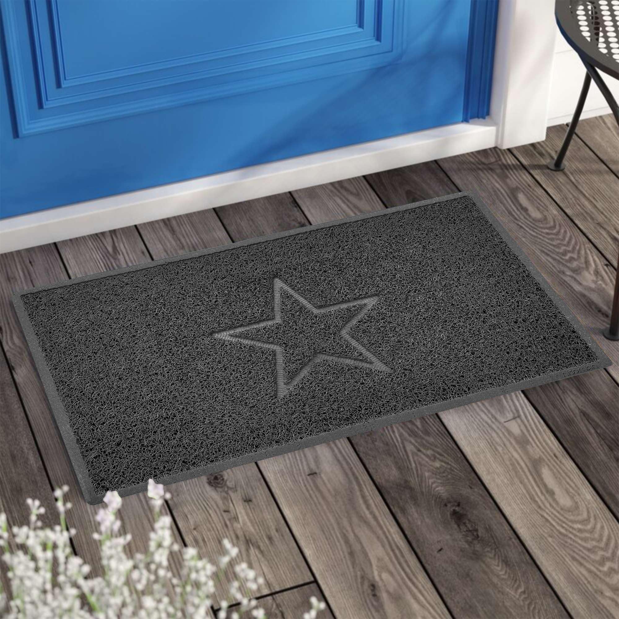 Nicoman Double Heart Doormat - Dirt Trapper, Washable, Quick Drying | 60x40cm Dark Grey 6