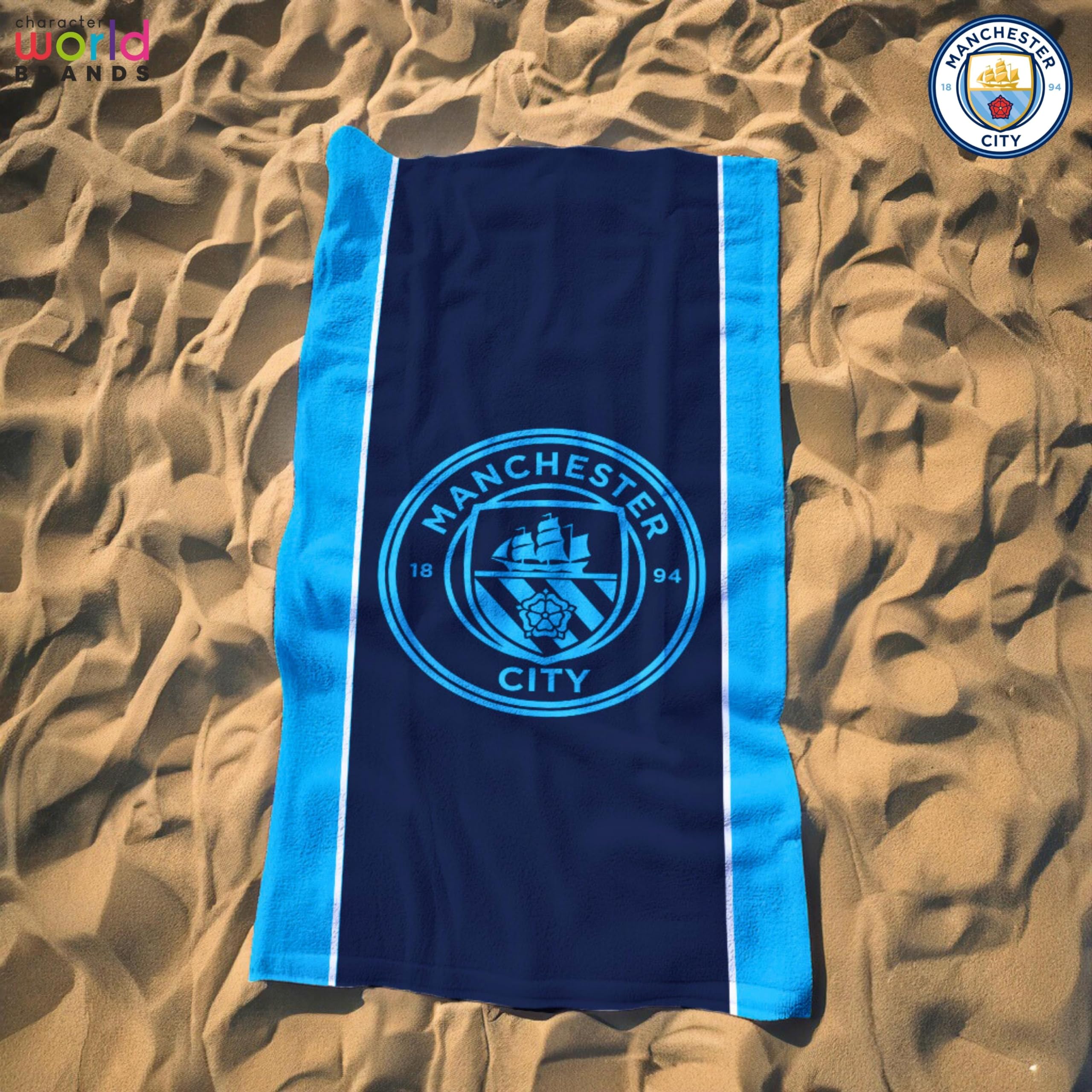 MANCHESTER CITY FC Beach Towel - Super Soft Cotton | 75 x 150 CM | Official Merchandise 3