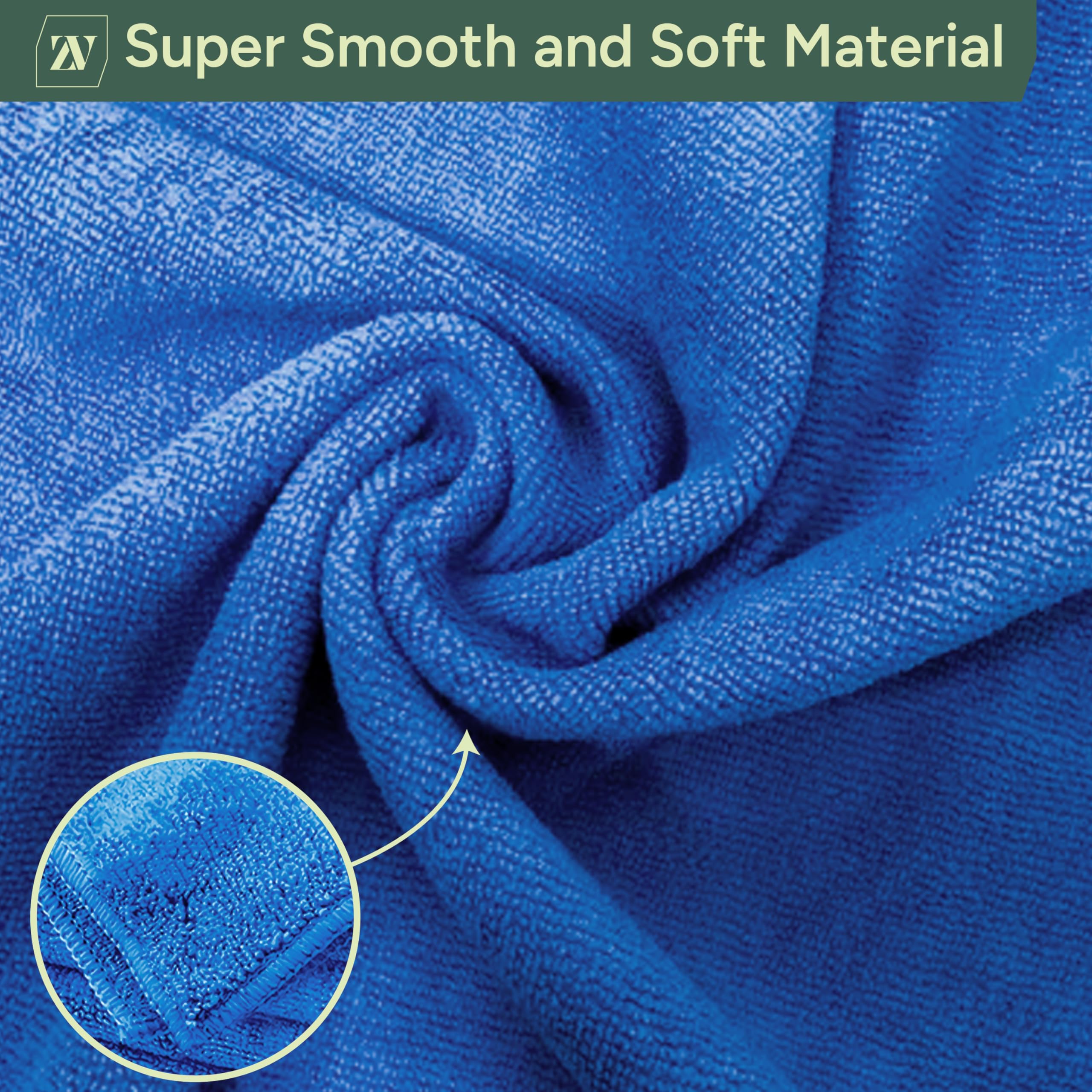 Zuvo Microfiber Cloths - Pack of 12 Ultra-Soft, Highly Absorbent Cleaning Cloths | 32x32 cm 3
