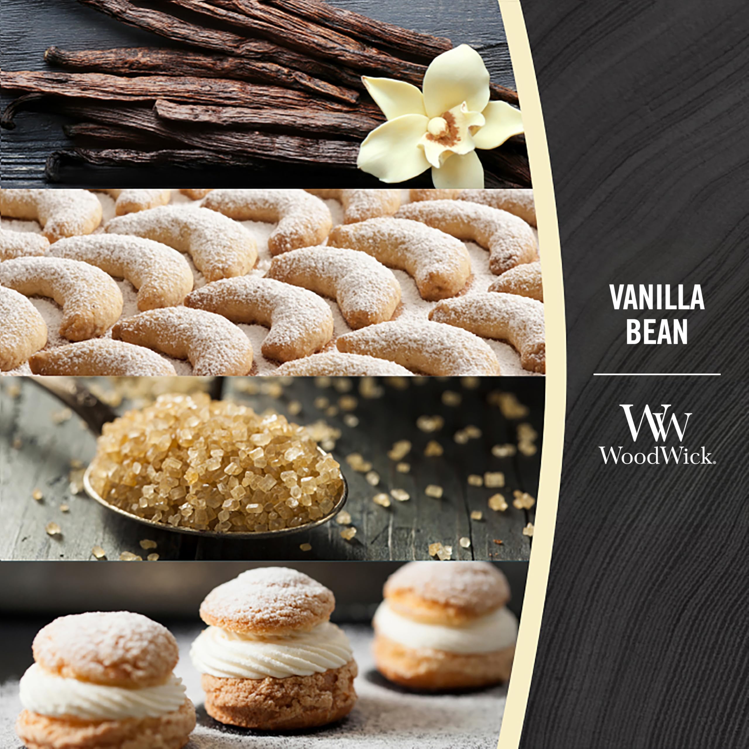 WoodWick Vanilla Bean Scented Specialty Candle | Crackling Wooden Wick | 85g Mini Hourglass