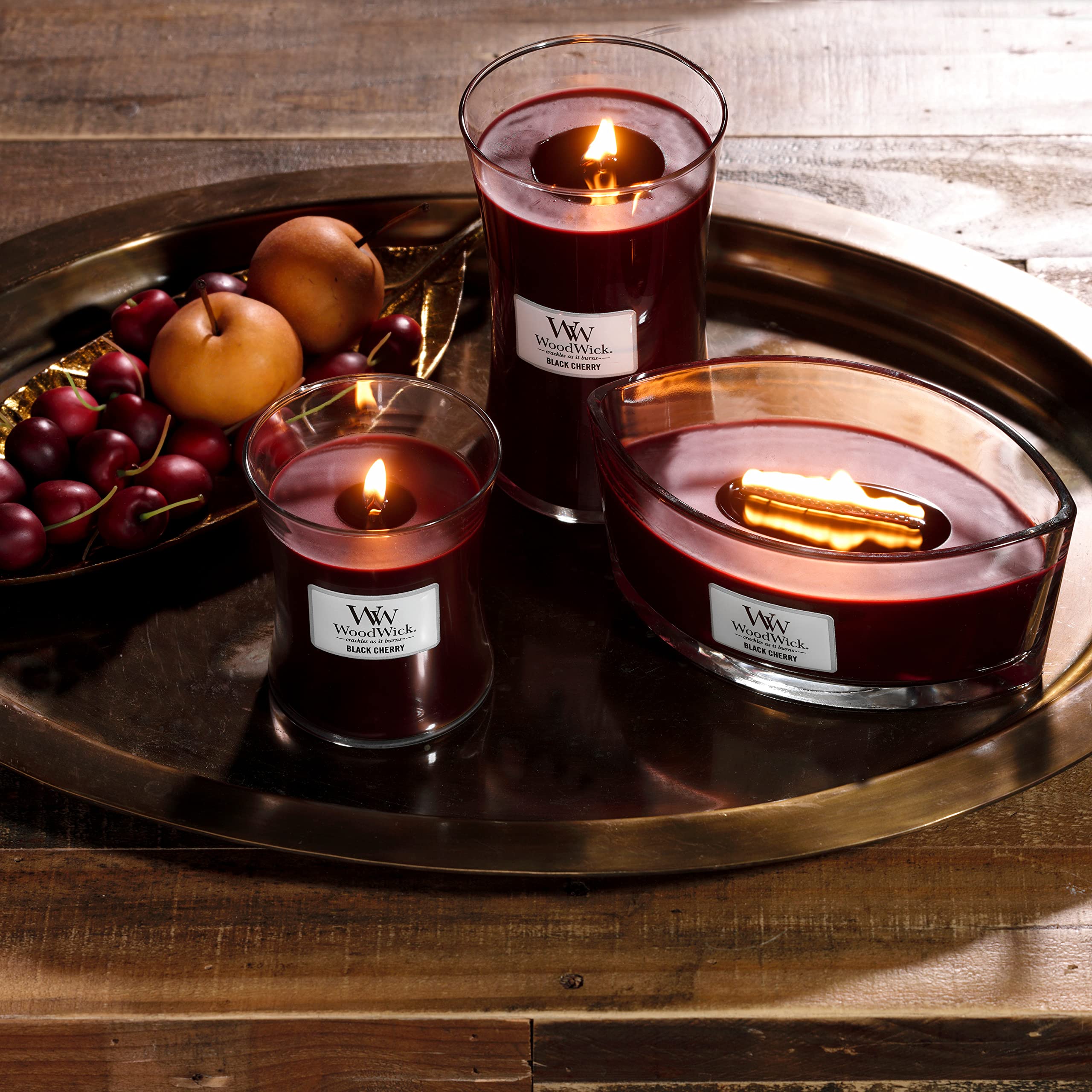 Woodwick Medium Hourglass Scented Candle - Black Cherry | Crackling Wick | Up to 60 Hours Burn Time 4