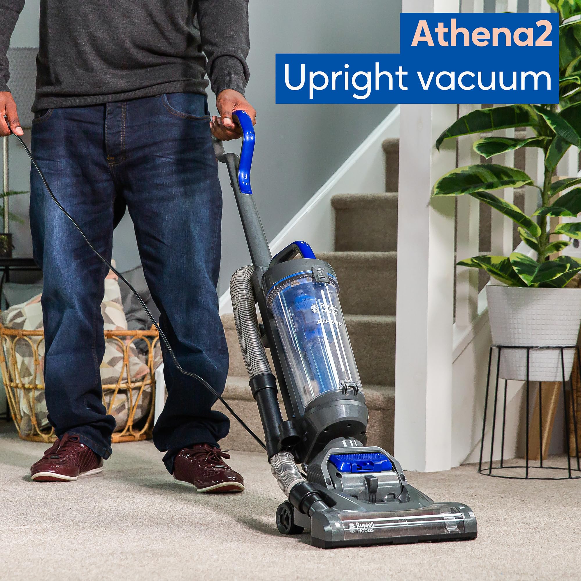Russell Hobbs Athena2 Upright Vacuum Cleaner - 400W Motor, 2L Capacity, Triple Filtration | RHUV5101 3