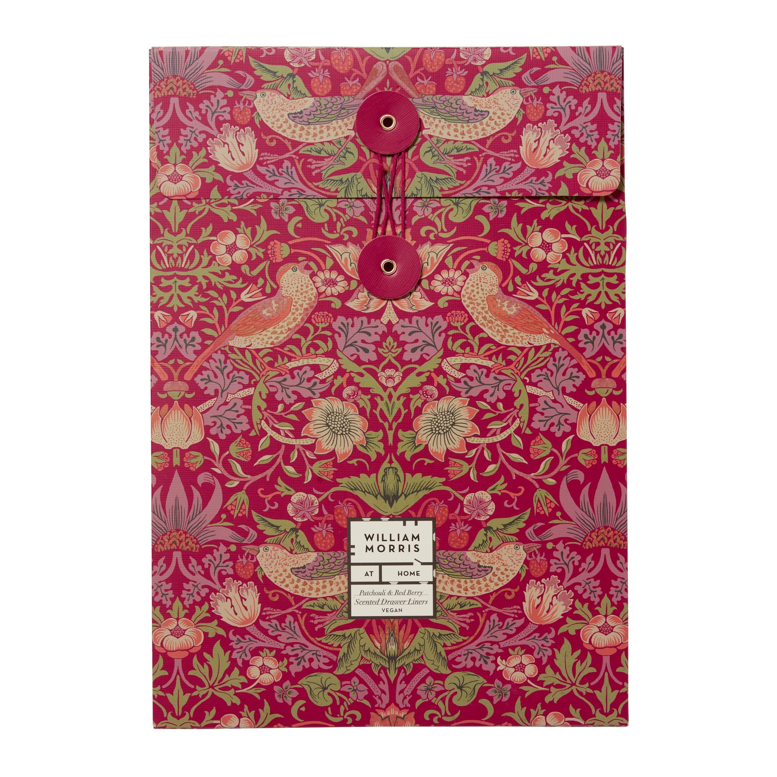 William Morris at Home Patchouli & Red Berry Scented Drawer Liners | Strawberry Thief Print | FSC Paper 1