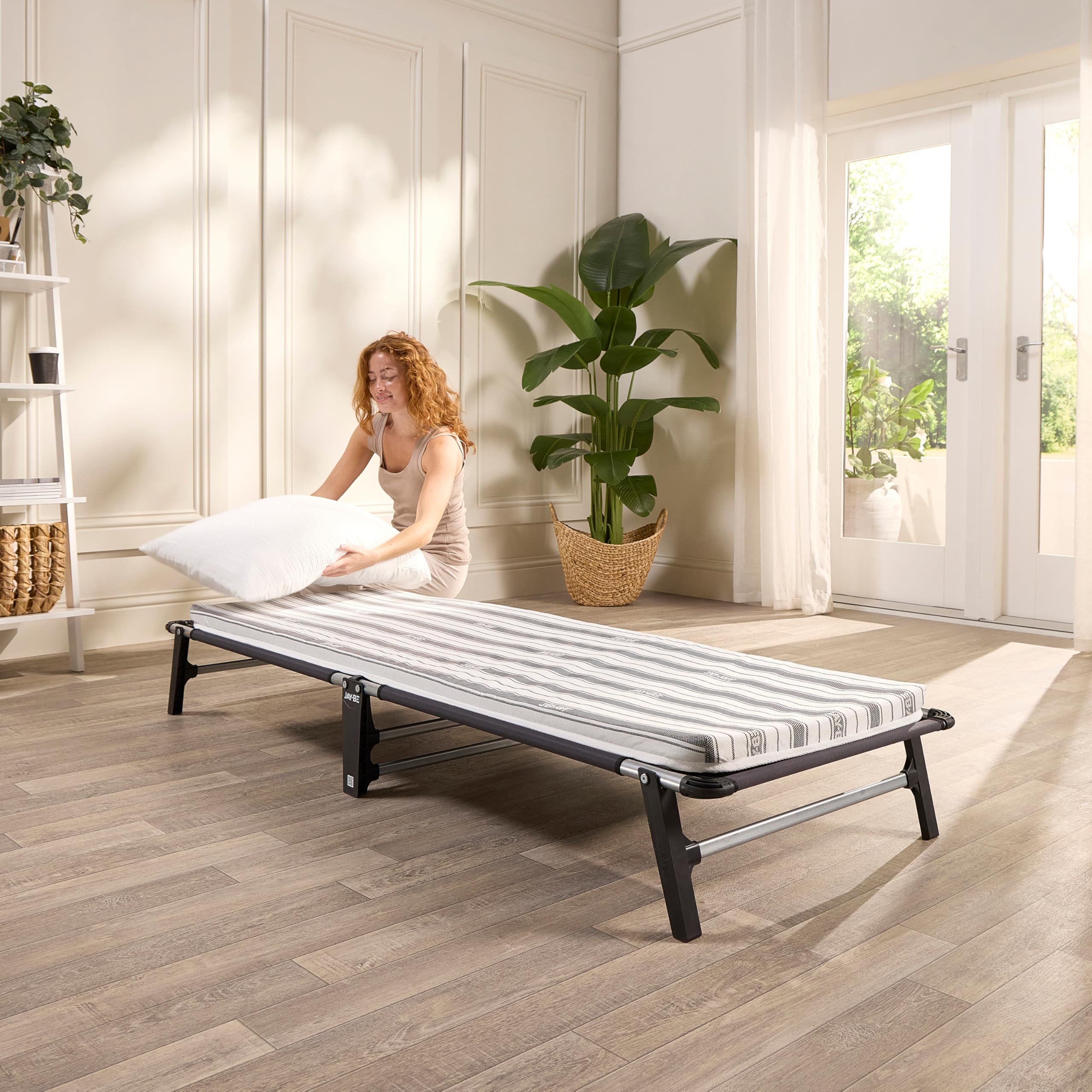 JAY-BE Mobile Folding Bed with Comfort Mattress | Single | Galvanised Steel Frame 7
