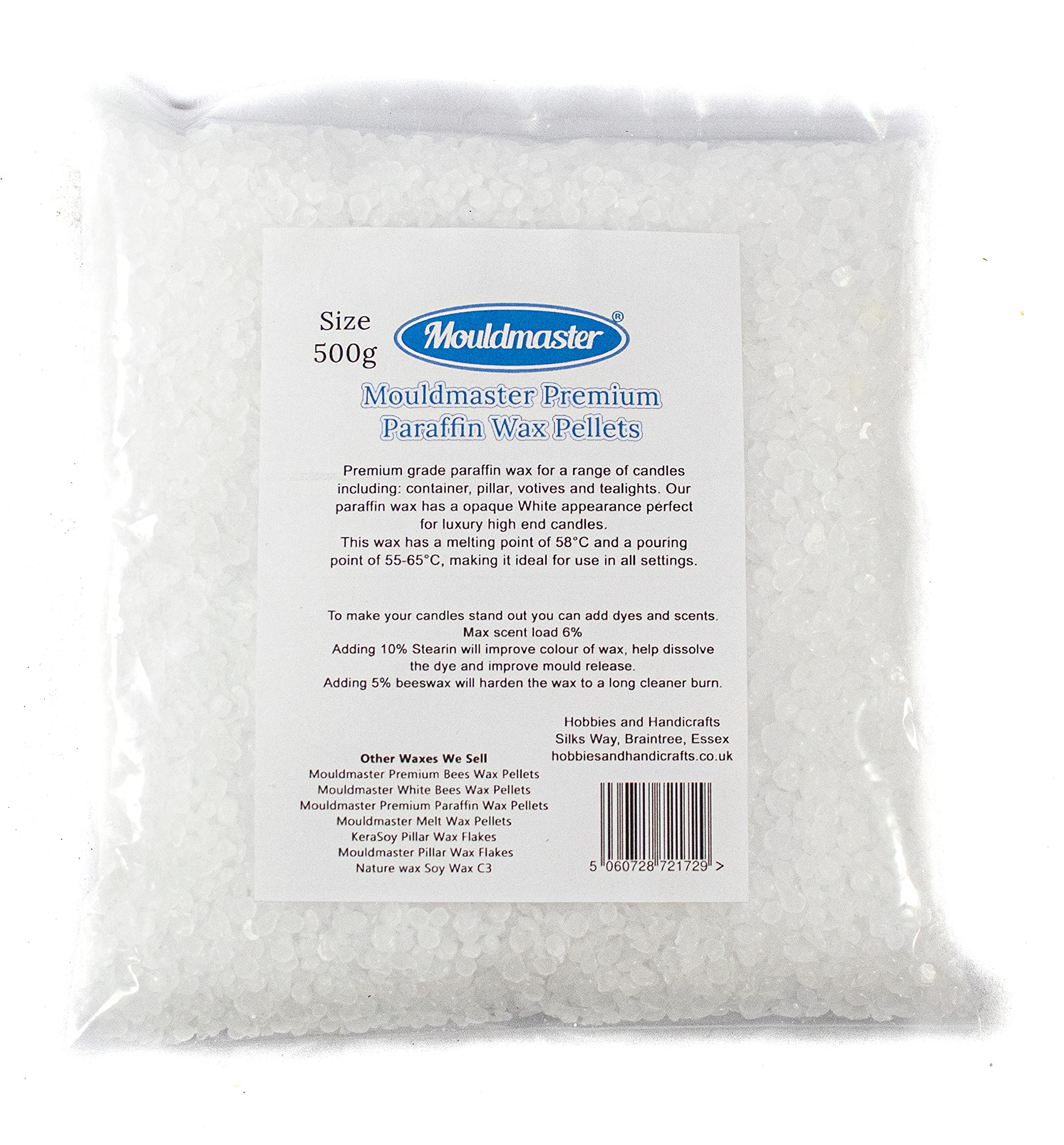 Mouldmaster Paraffin Wax - Traditional Candle Making | 500g | Translucent 1